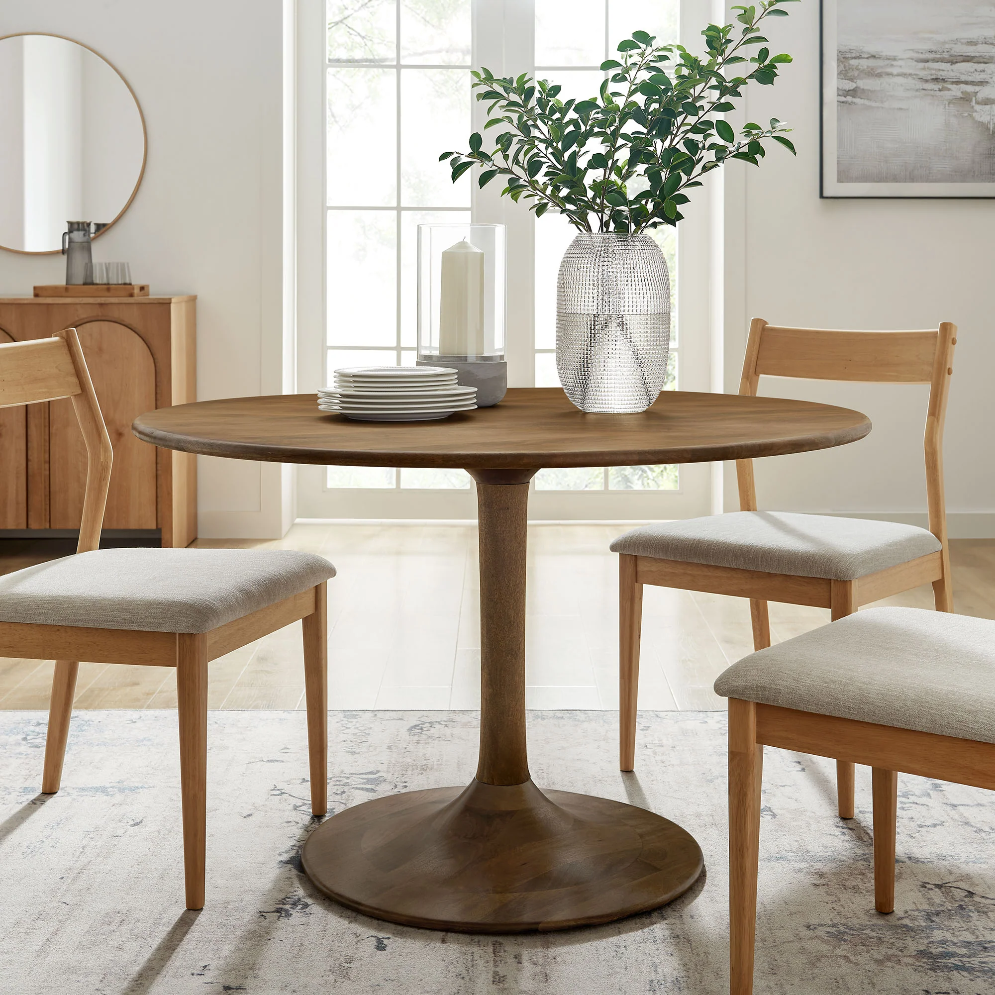 Lippa 48" Round Solid Wood Dining Table by Modway - Image 14