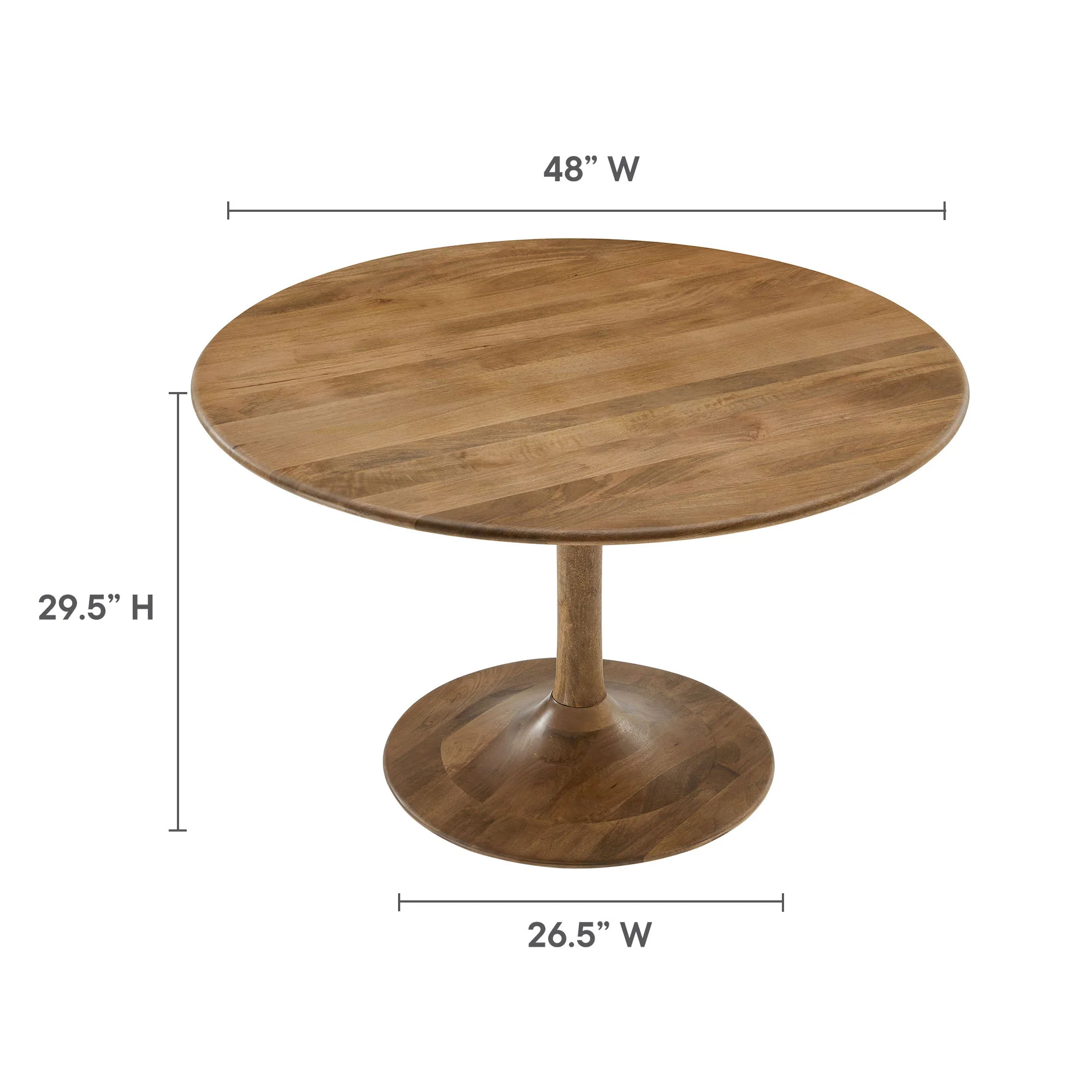 Lippa 48" Round Solid Wood Dining Table by Modway - Image 16