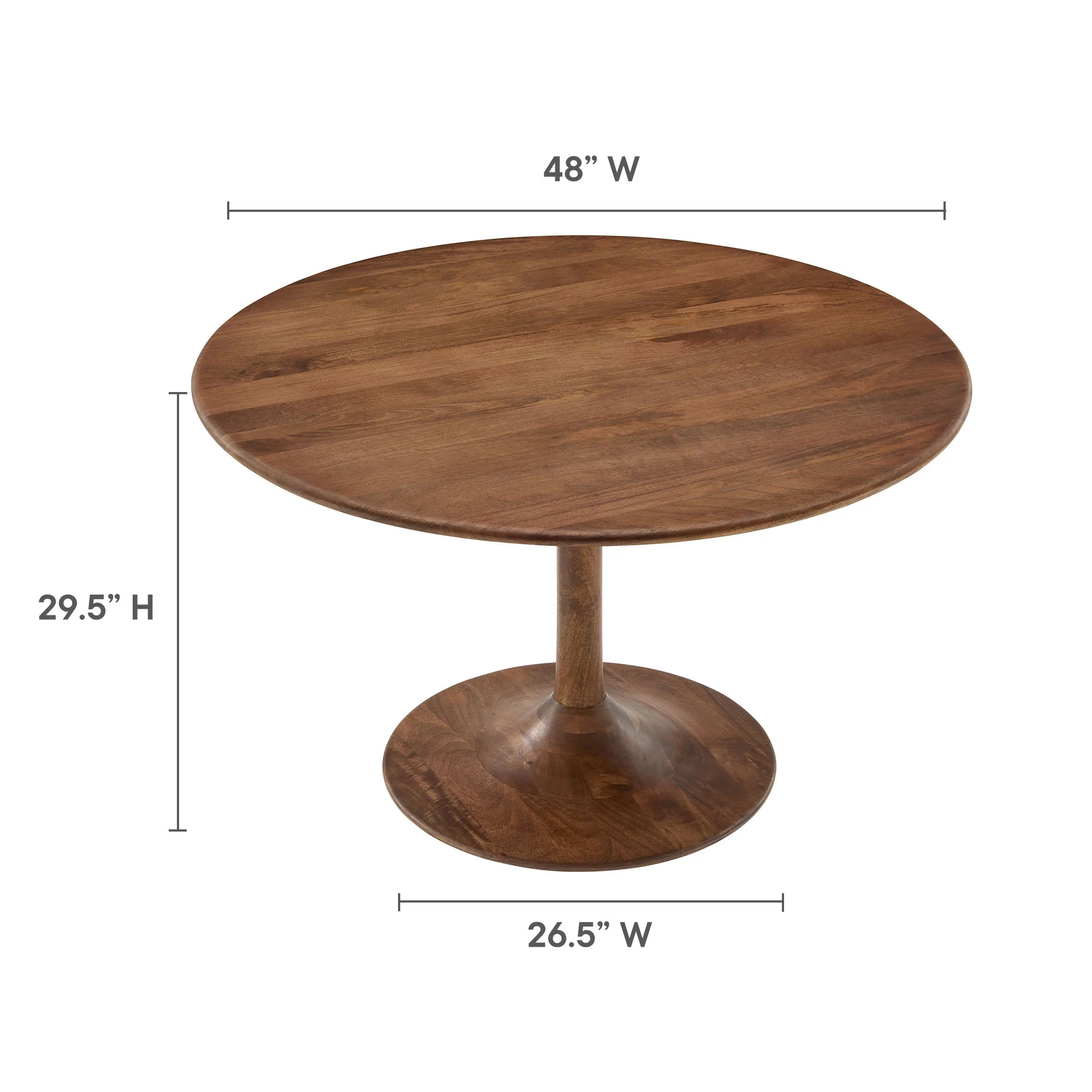 Lippa 48" Round Solid Wood Dining Table by Modway - Image 24