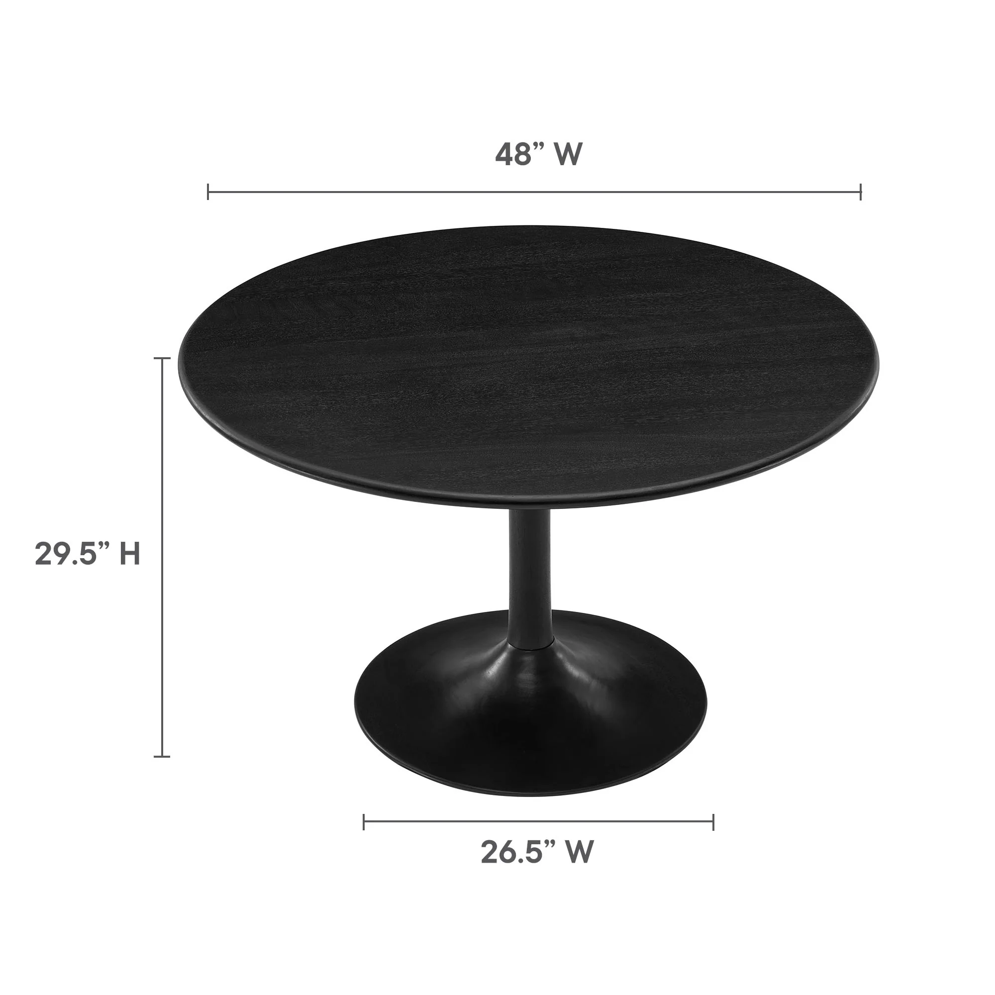 Lippa 48" Round Solid Wood Dining Table by Modway - Image 8
