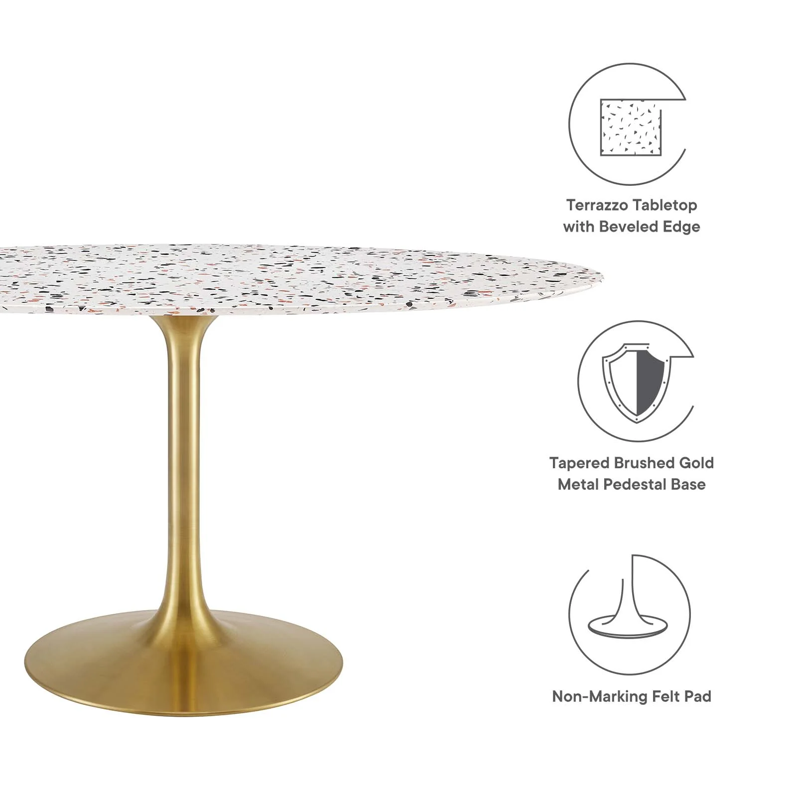 Lippa 60" Oval Terrazzo Dining Table By Modway - EEI-5736 - Image 5