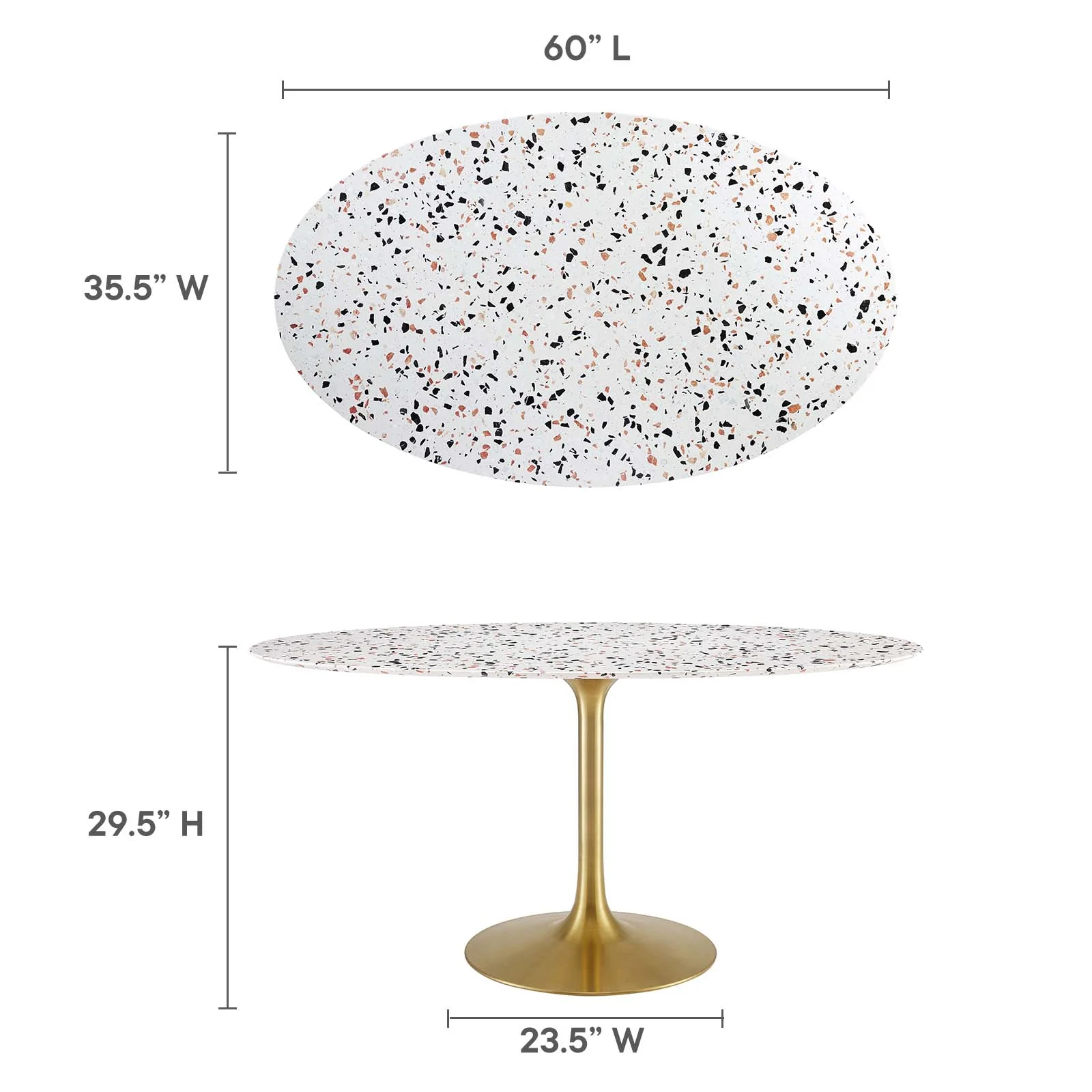 Lippa 60" Oval Terrazzo Dining Table By Modway - EEI-5736 - Image 6