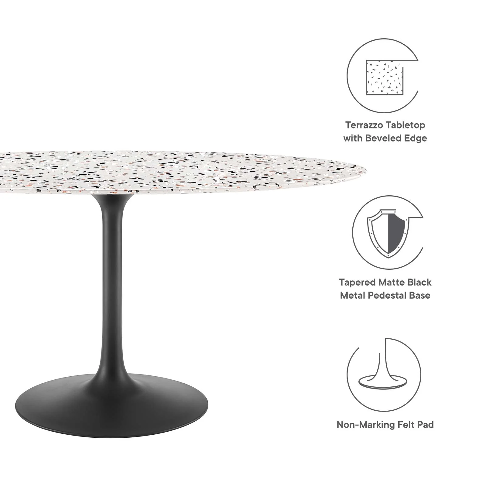 Lippa 60" Oval Terrazzo Dining Table By Modway - EEI-5737 - Image 5