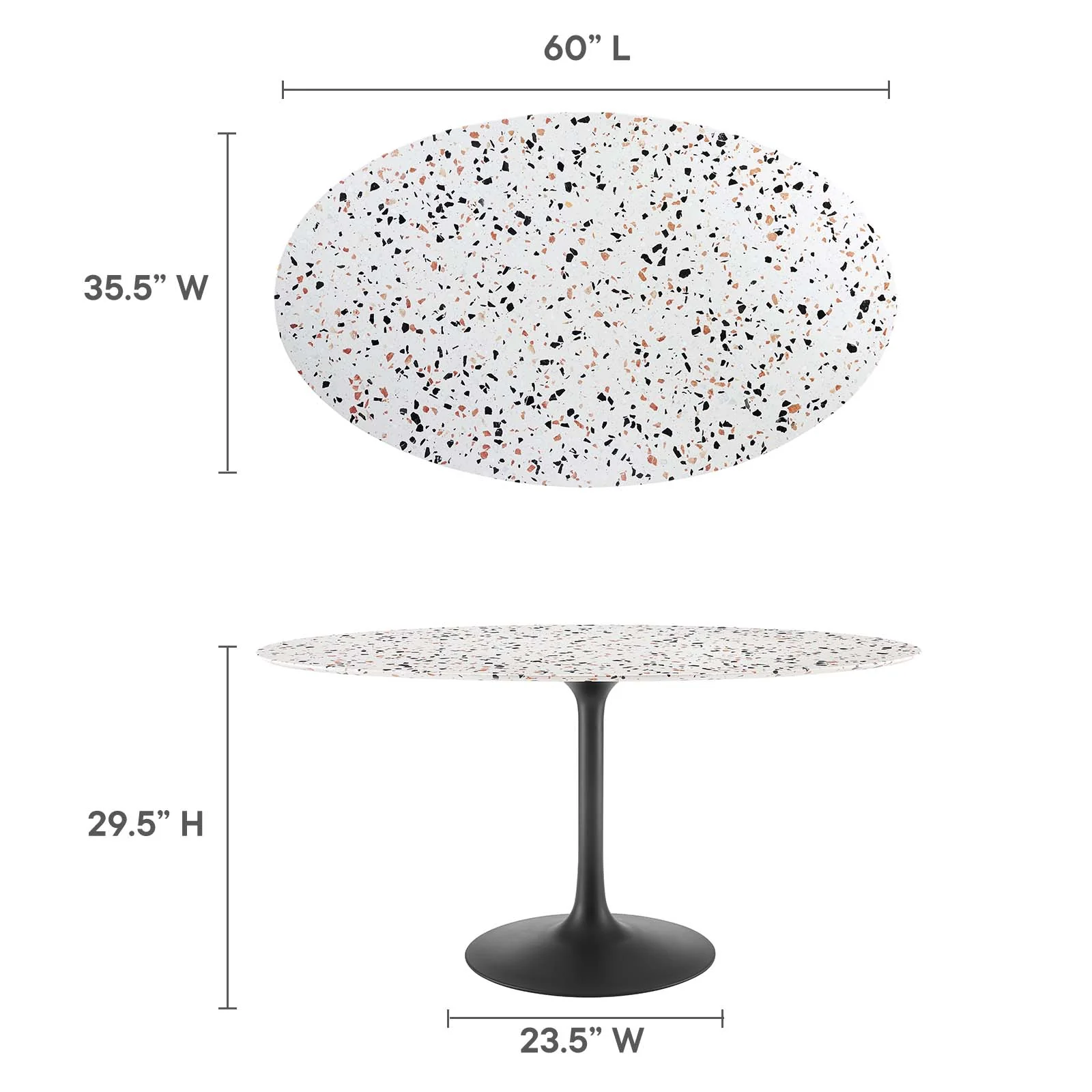 Lippa 60" Oval Terrazzo Dining Table By Modway - EEI-5737 - Image 6