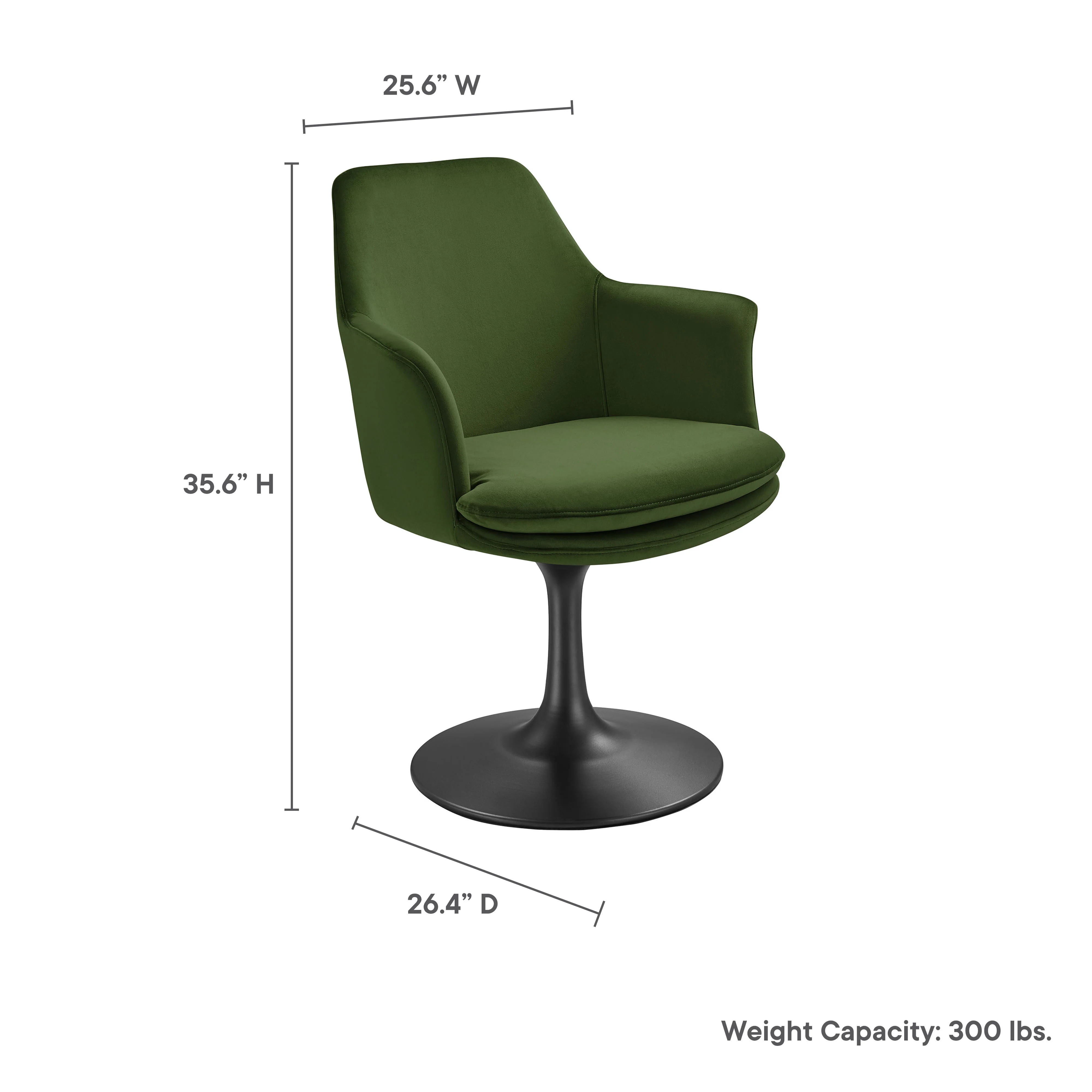 Lippa Swivel Dining Performance Velvet Armchair by Modway - Image 10