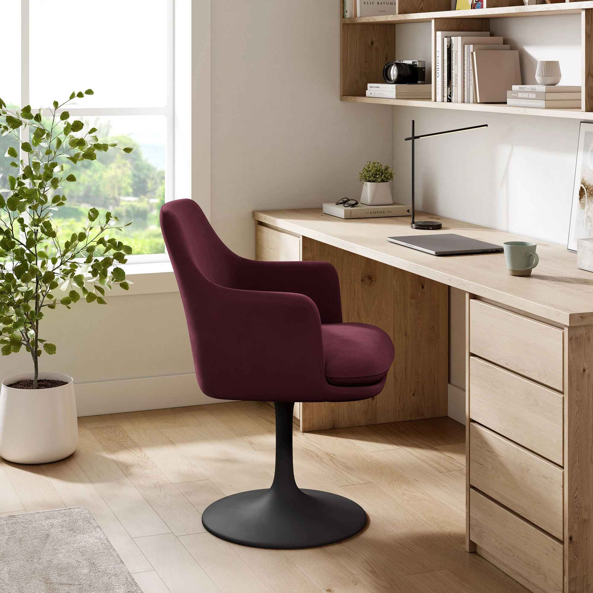 Lippa Swivel Dining Performance Velvet Armchair by Modway - Image 16