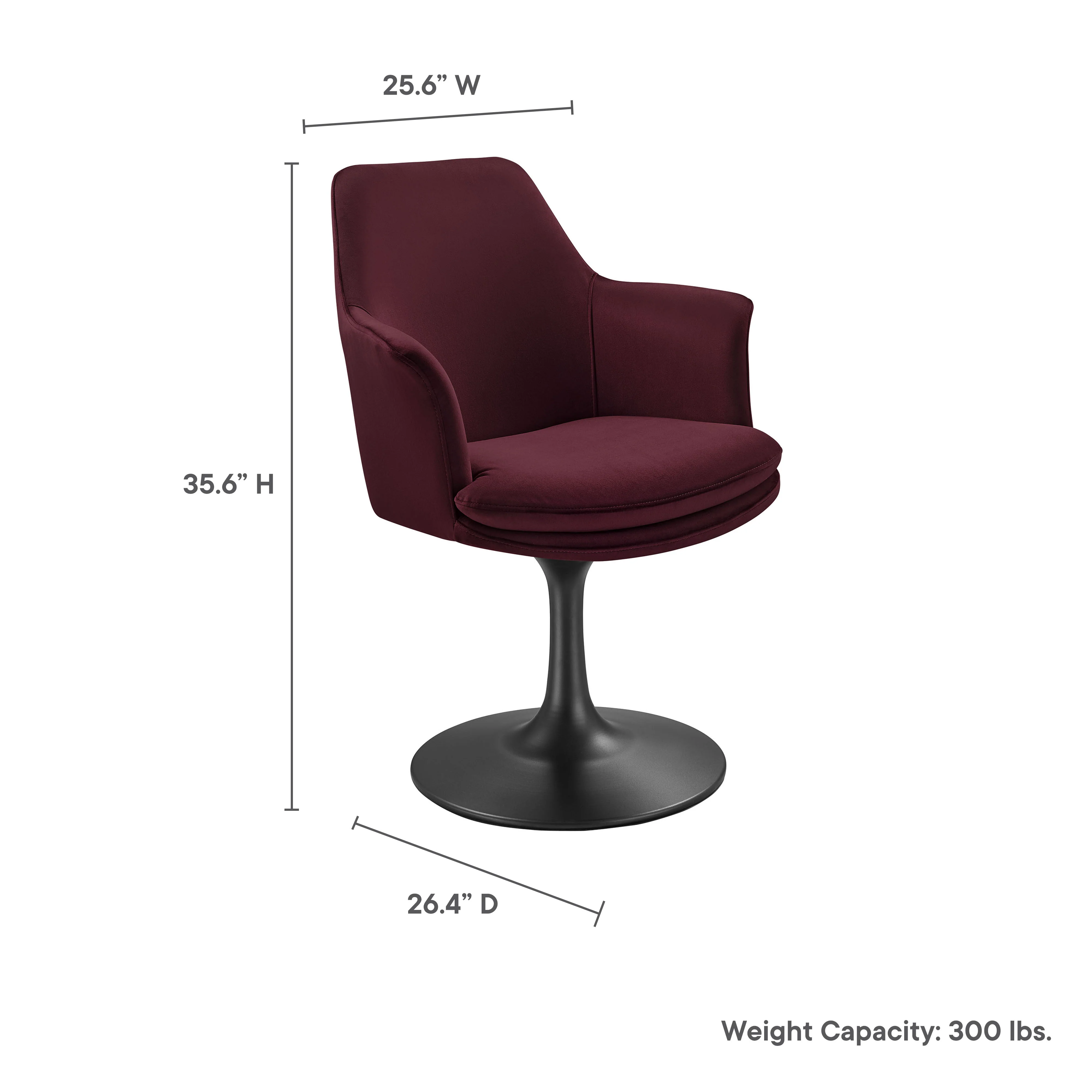 Lippa Swivel Dining Performance Velvet Armchair by Modway - Image 20