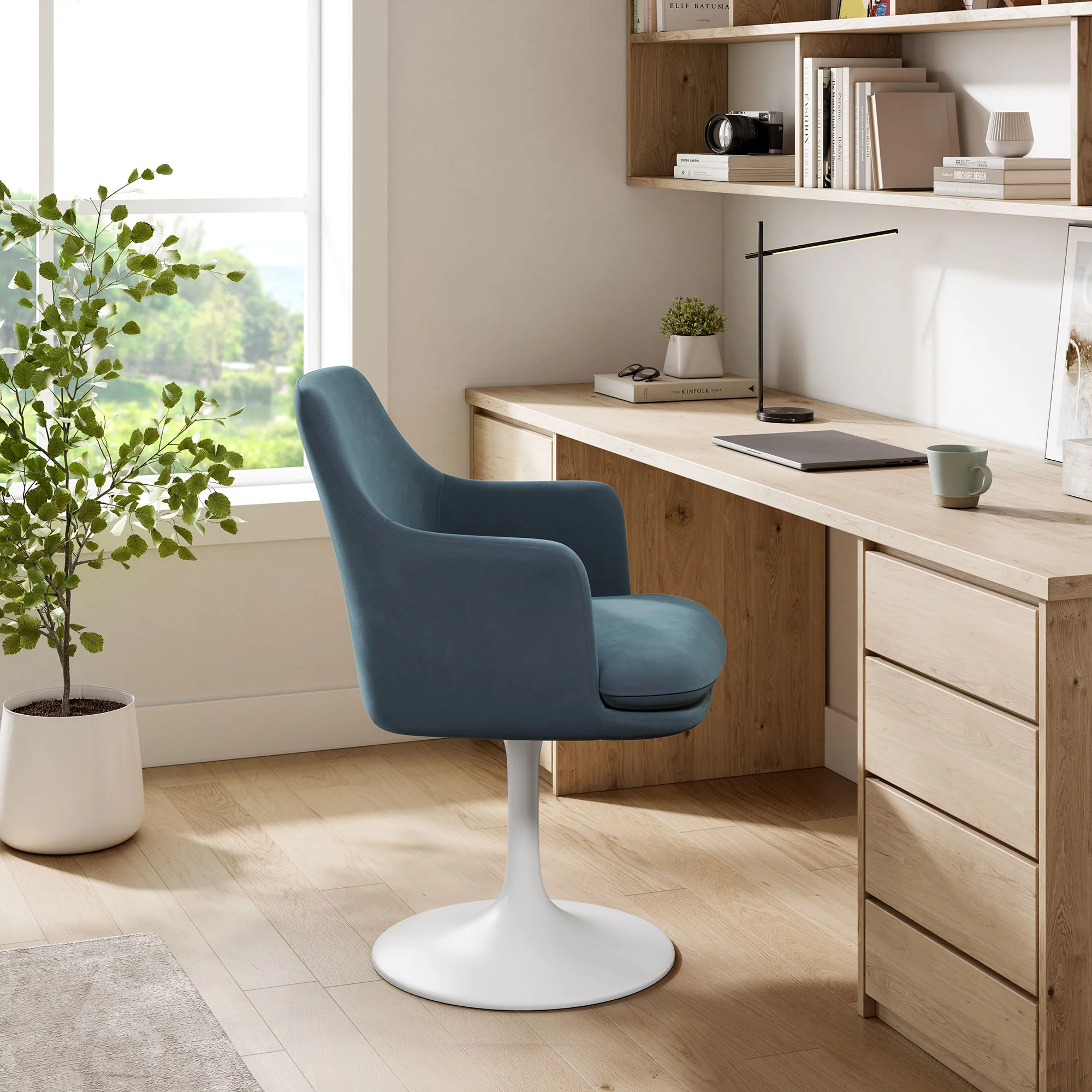 Lippa Swivel Dining Performance Velvet Armchair by Modway - Image 26