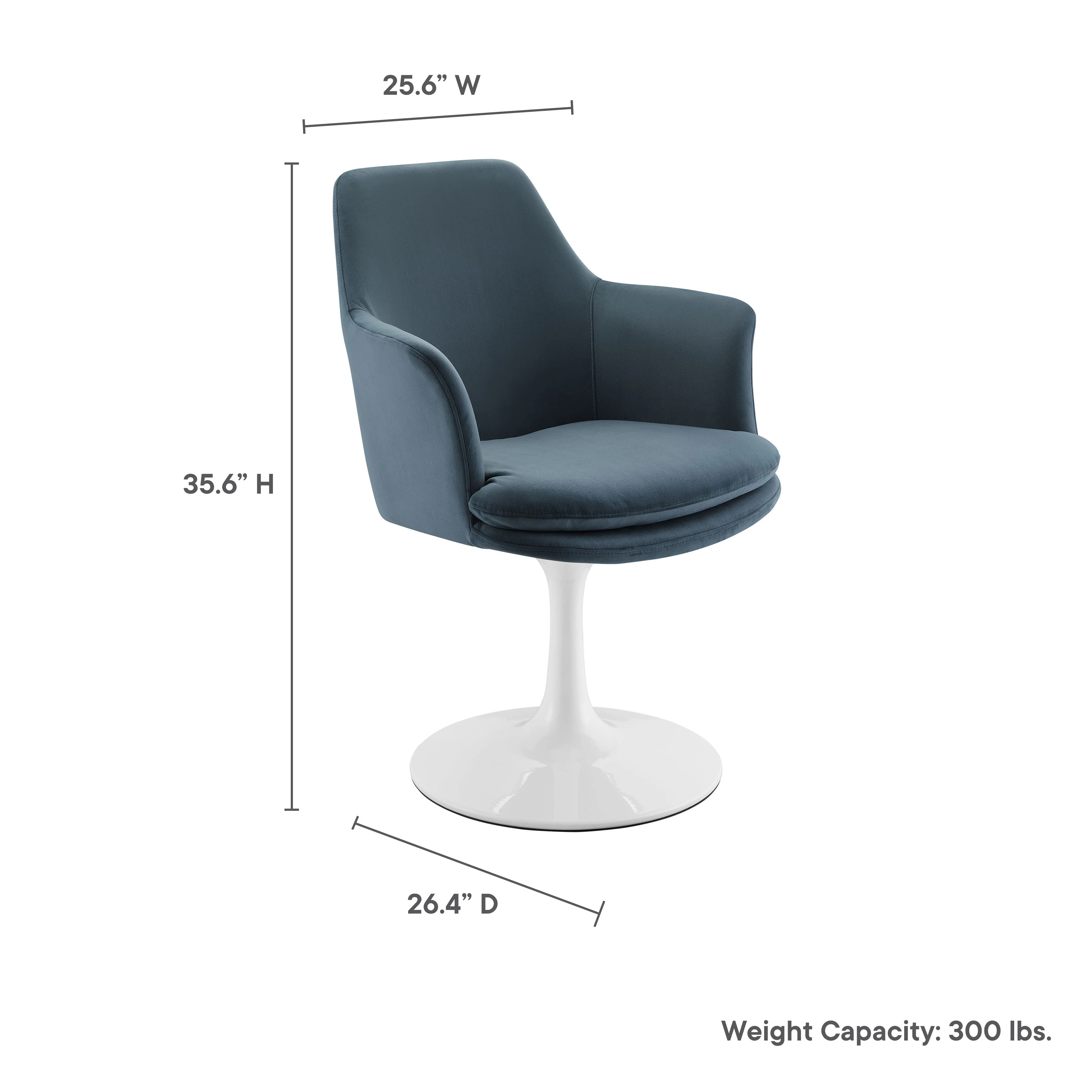 Lippa Swivel Dining Performance Velvet Armchair by Modway - Image 30