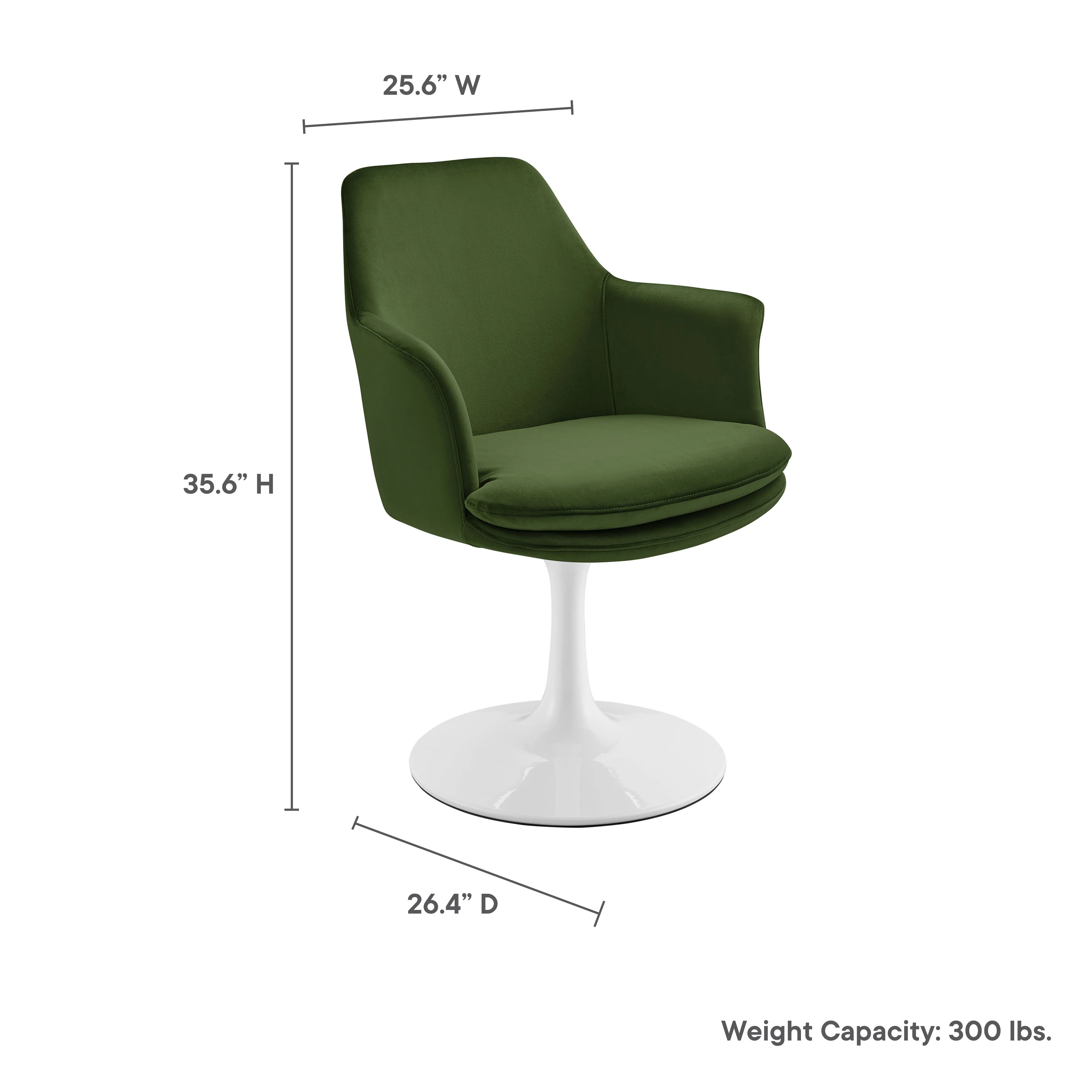 Lippa Swivel Dining Performance Velvet Armchair by Modway - Image 40