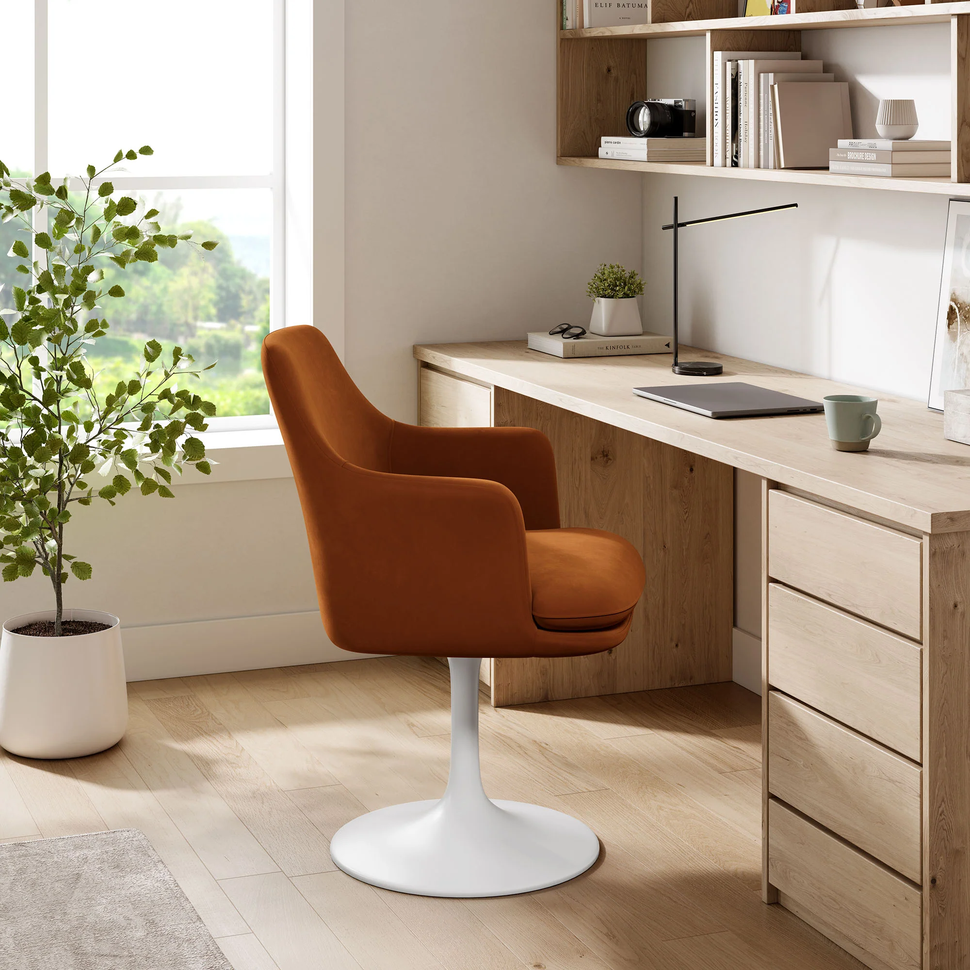 Lippa Swivel Dining Performance Velvet Armchair by Modway - Image 46
