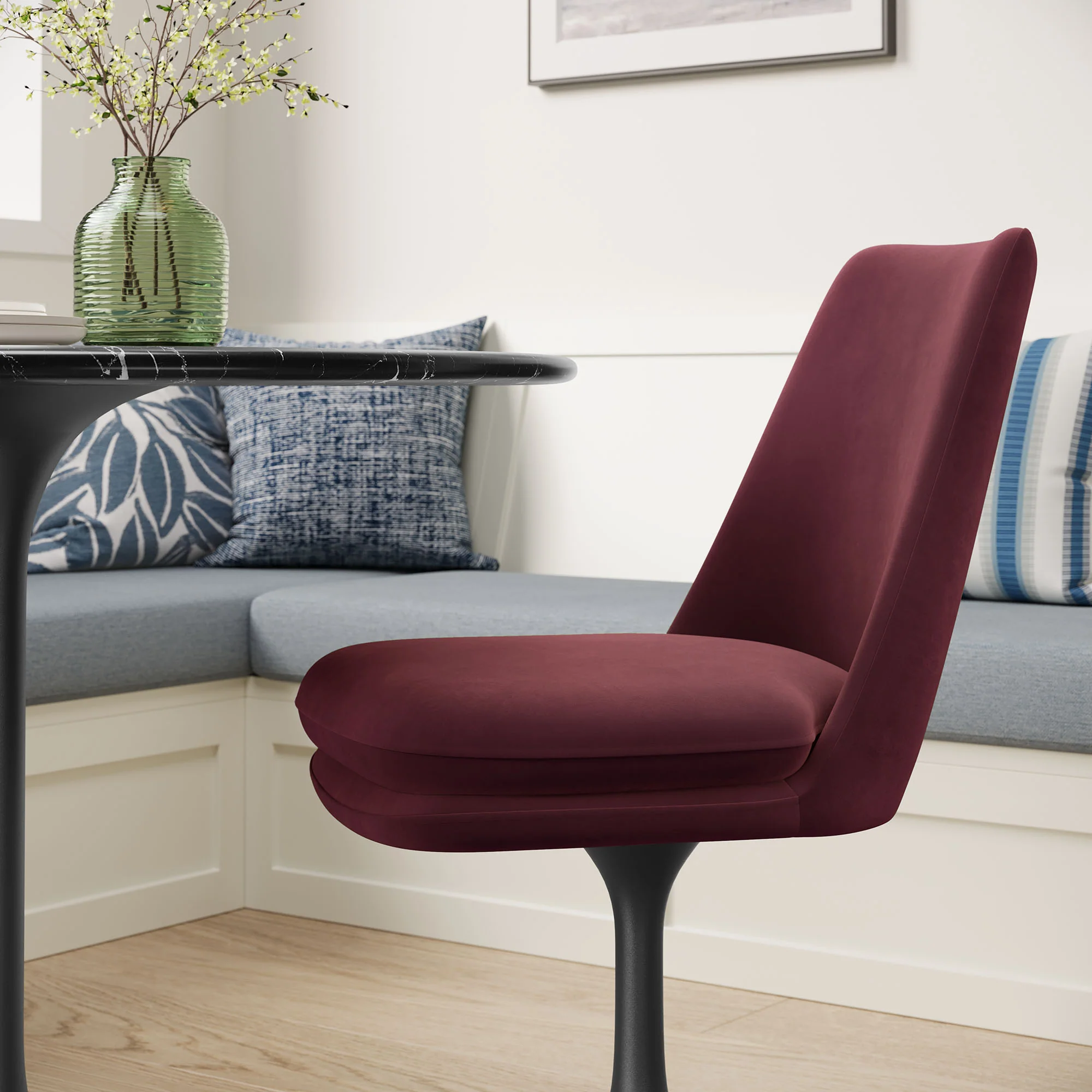 Lippa Swivel Dining Performance Velvet Side Chair by Modway - Image 17