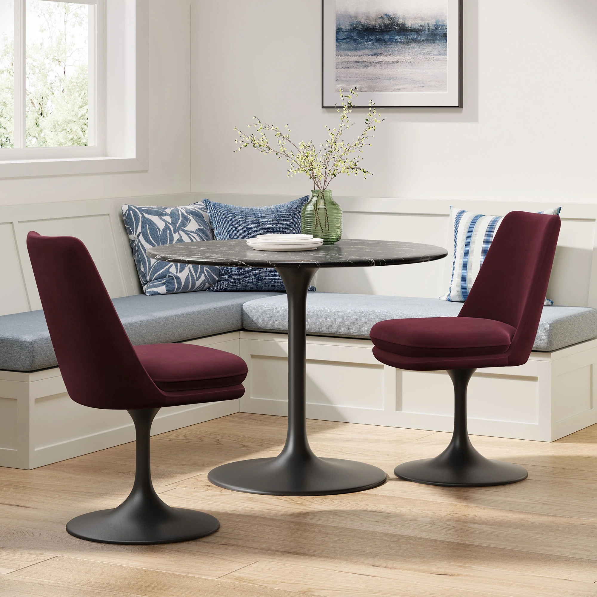 Lippa Swivel Dining Performance Velvet Side Chair by Modway - Image 18