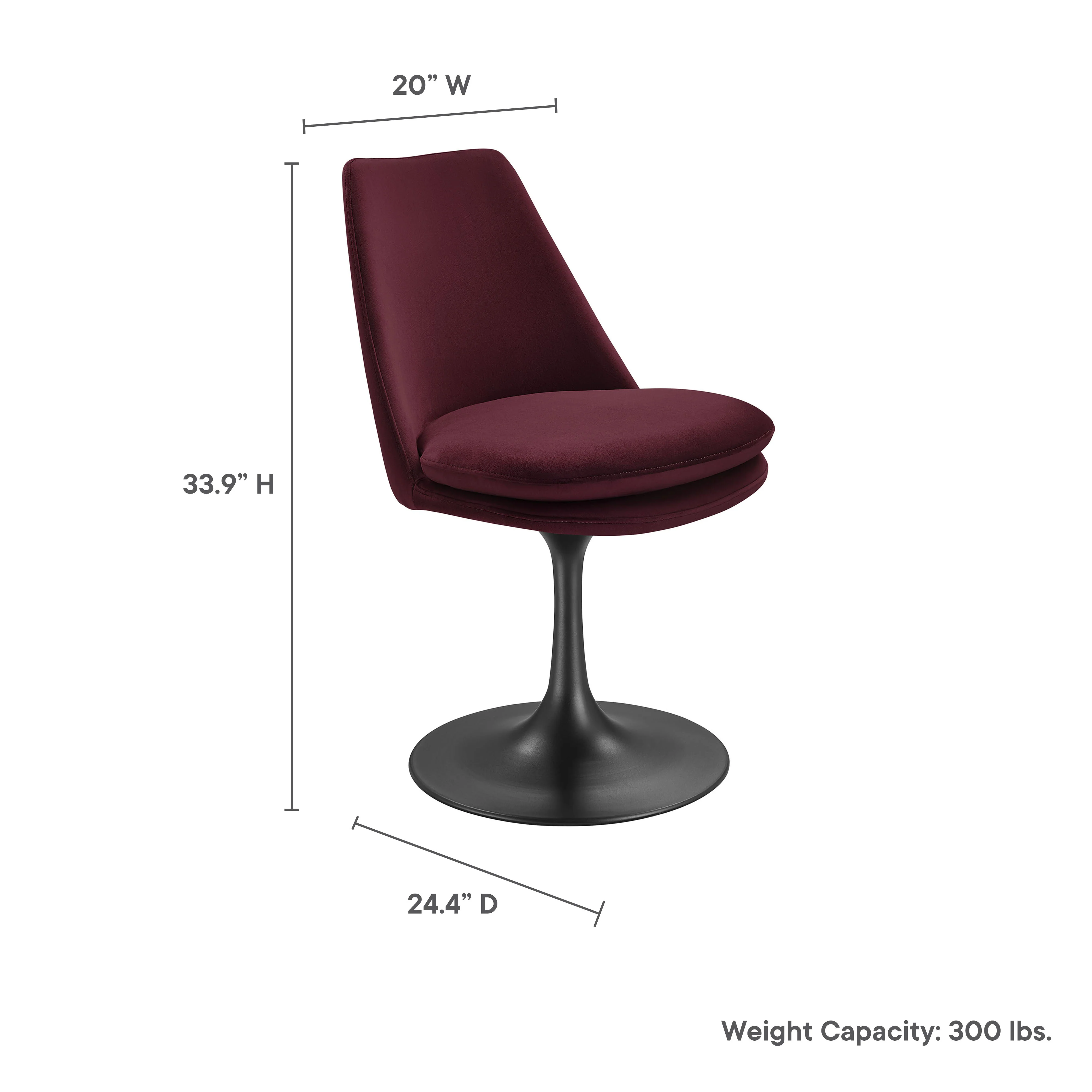 Lippa Swivel Dining Performance Velvet Side Chair by Modway - Image 20