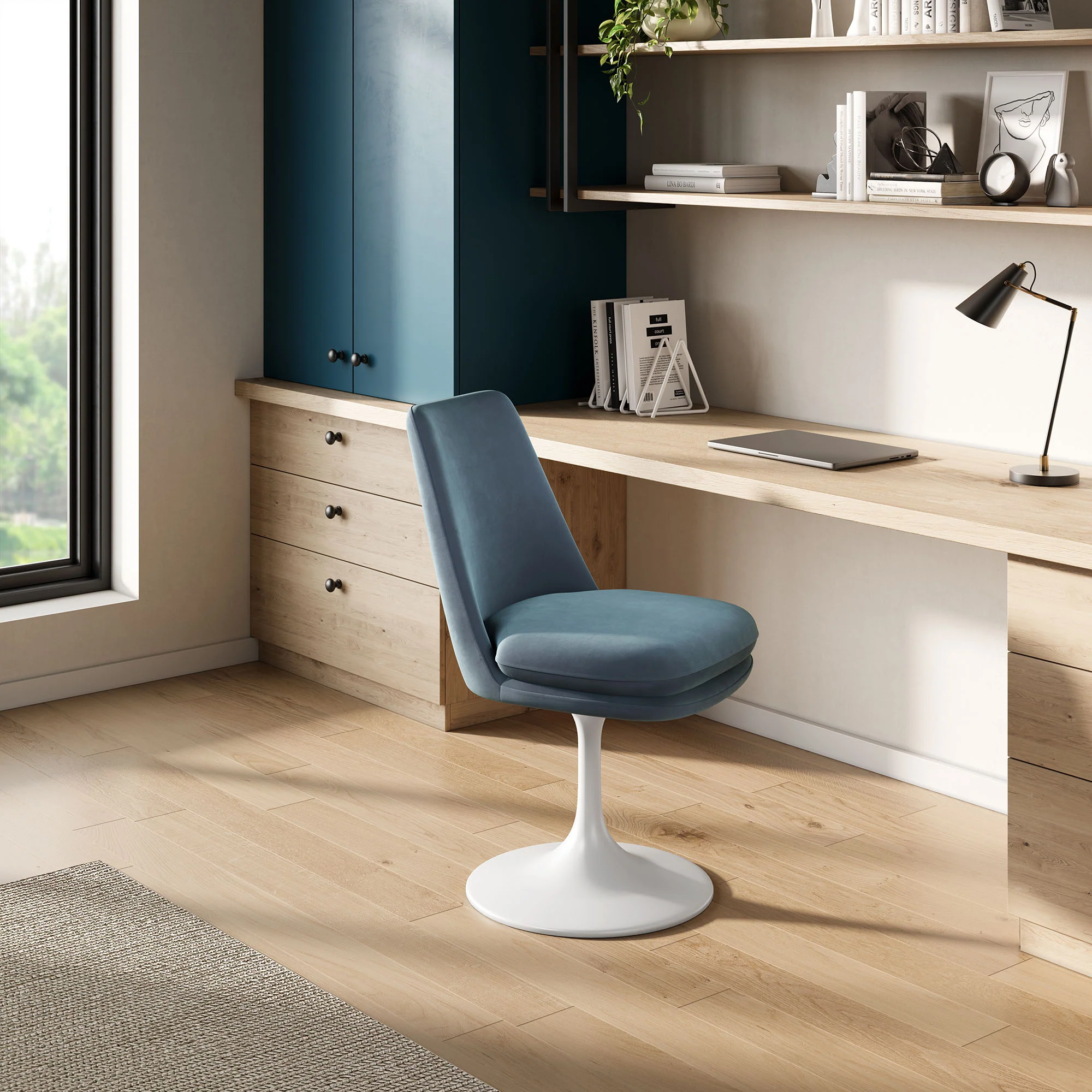 Lippa Swivel Dining Performance Velvet Side Chair by Modway - Image 26