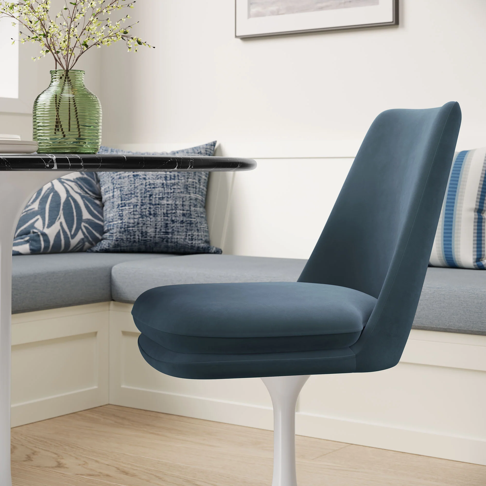Lippa Swivel Dining Performance Velvet Side Chair by Modway - Image 27