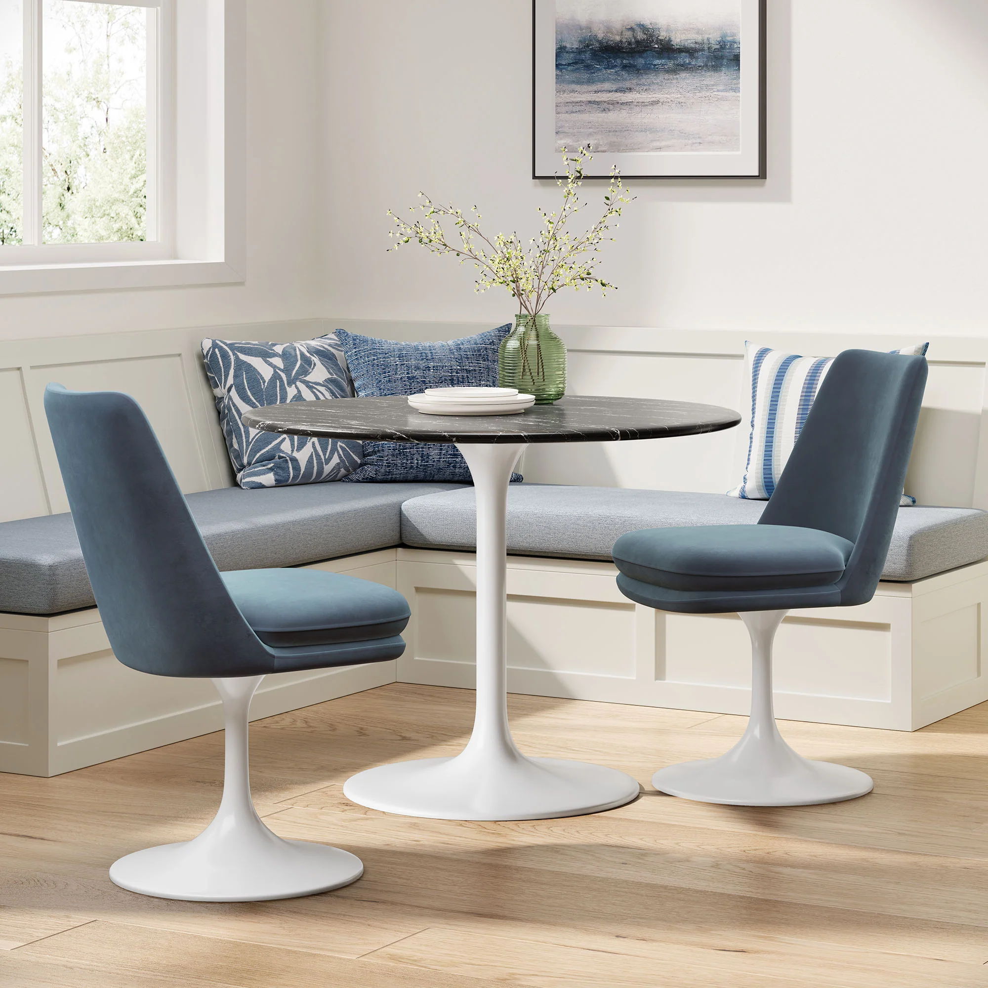 Lippa Swivel Dining Performance Velvet Side Chair by Modway - Image 28