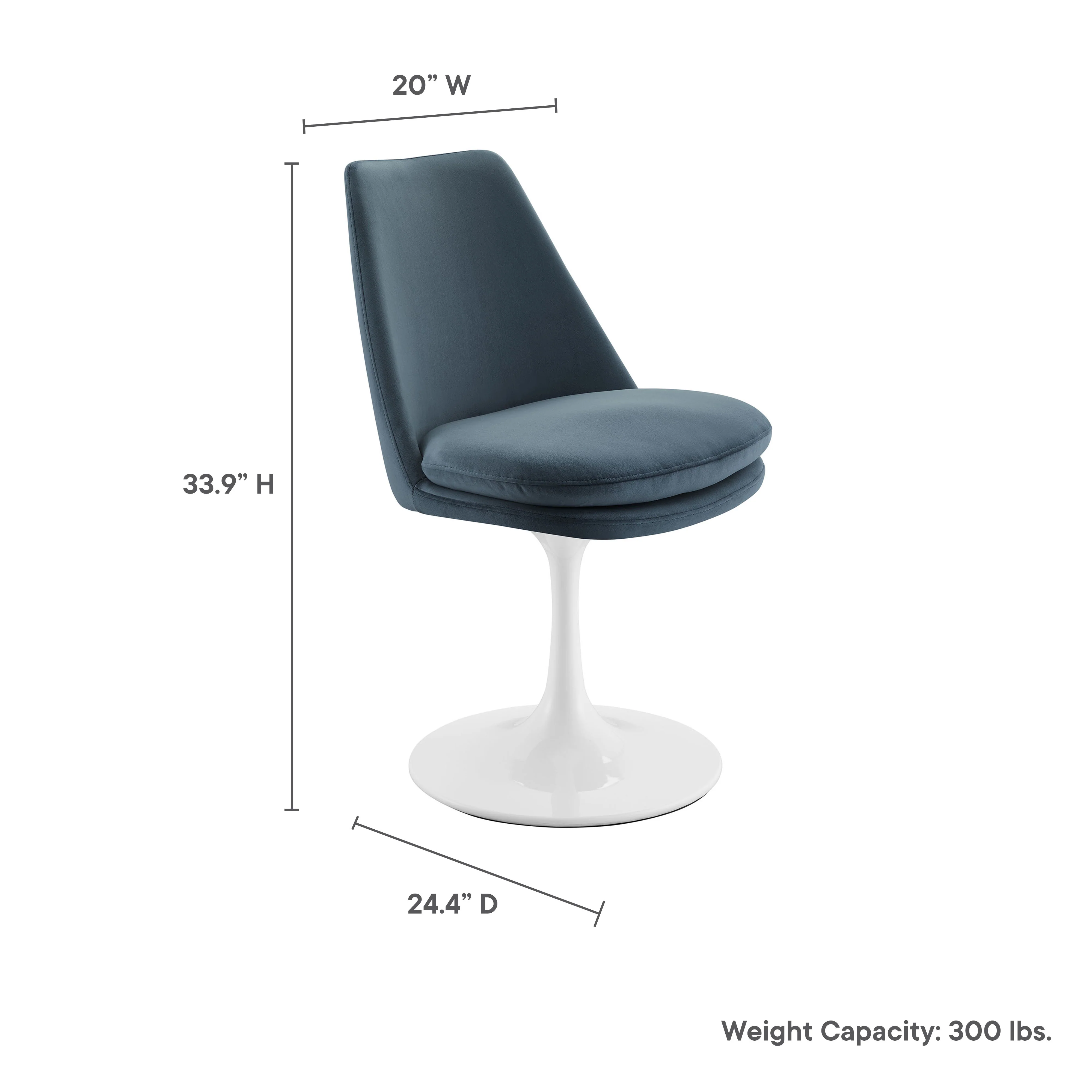 Lippa Swivel Dining Performance Velvet Side Chair by Modway - Image 30