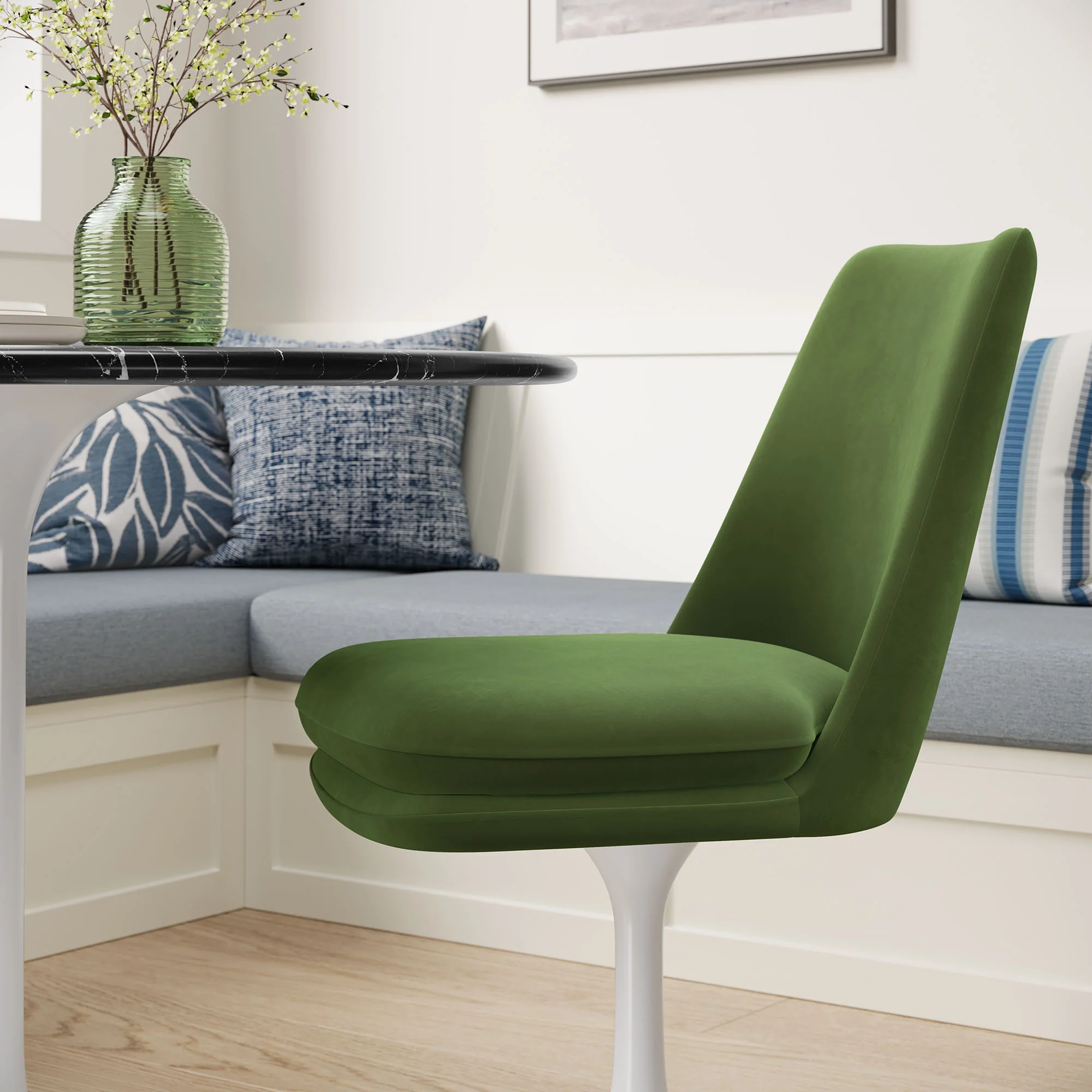 Lippa Swivel Dining Performance Velvet Side Chair by Modway - Image 37