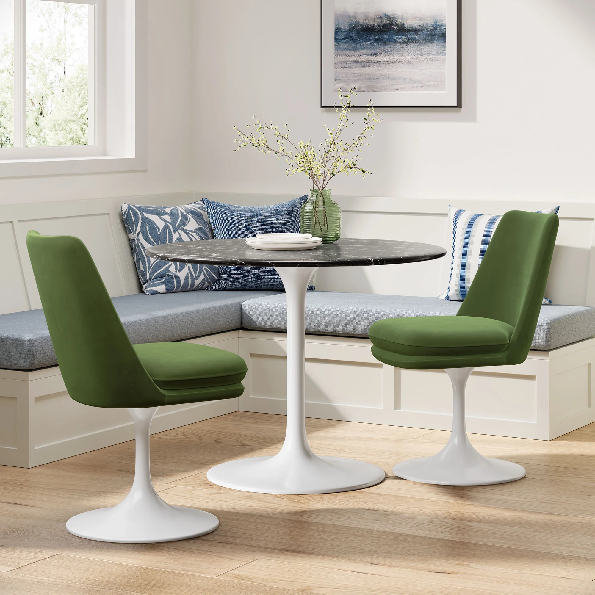 Lippa Swivel Dining Performance Velvet Side Chair by Modway - Image 38