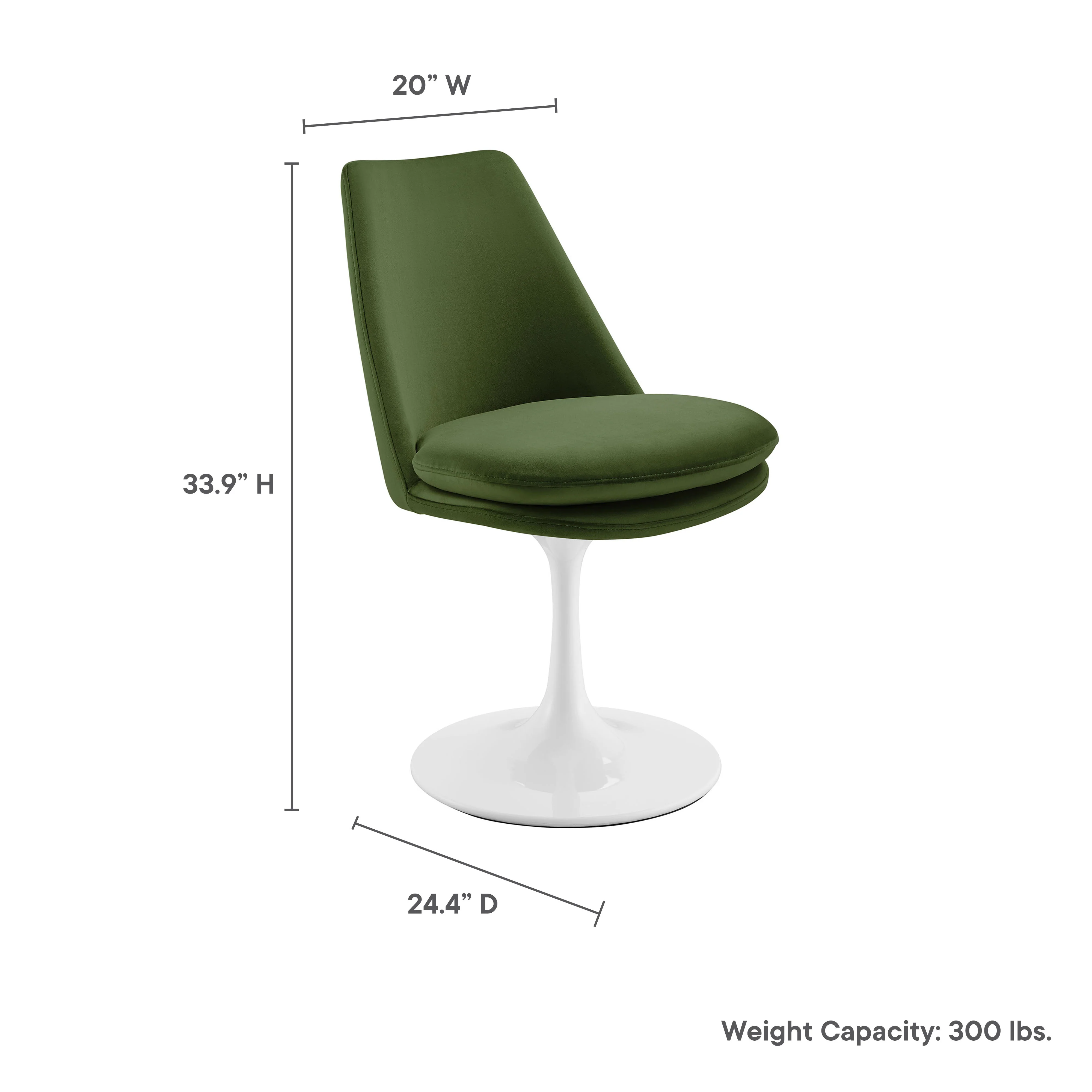 Lippa Swivel Dining Performance Velvet Side Chair by Modway - Image 40