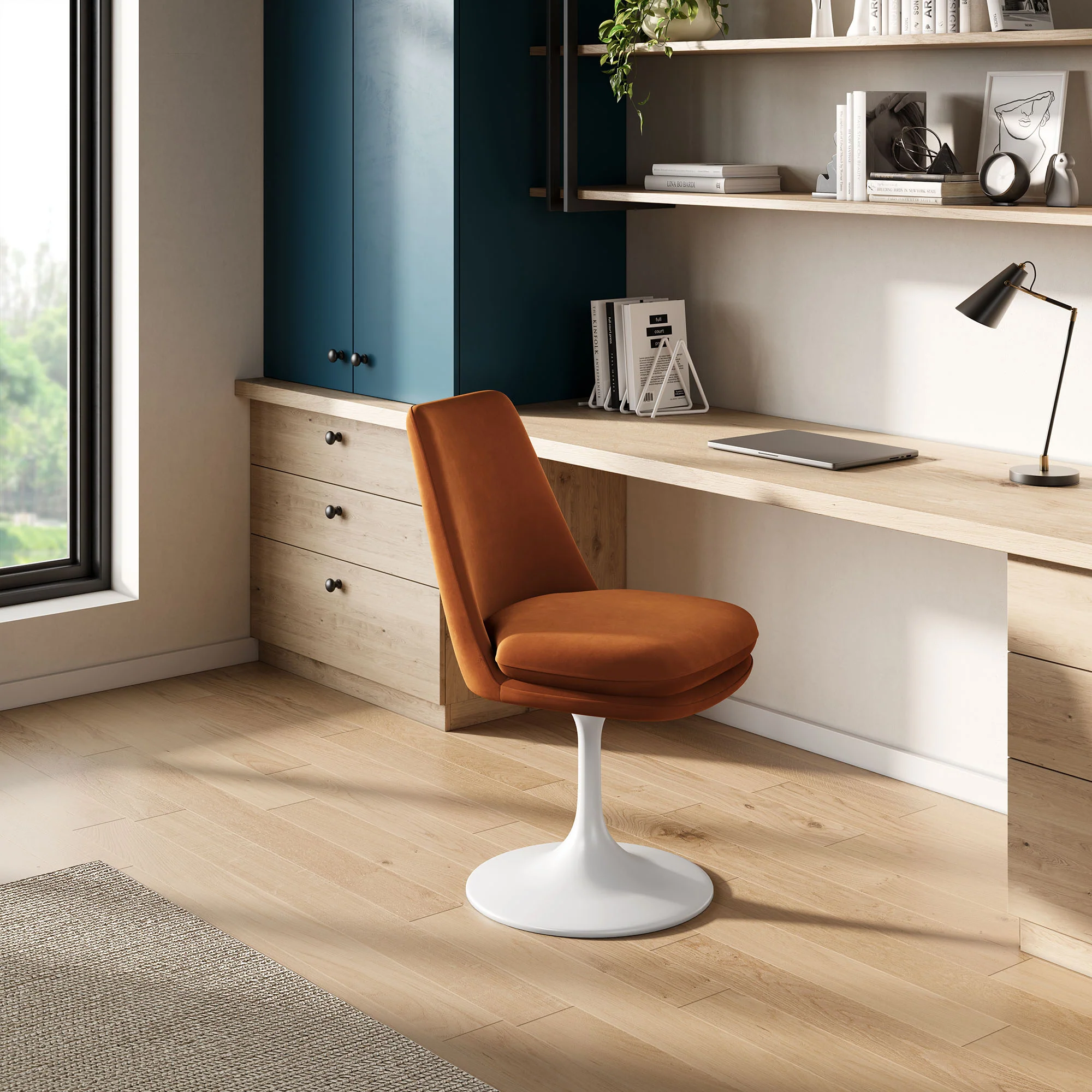 Lippa Swivel Dining Performance Velvet Side Chair by Modway - Image 46