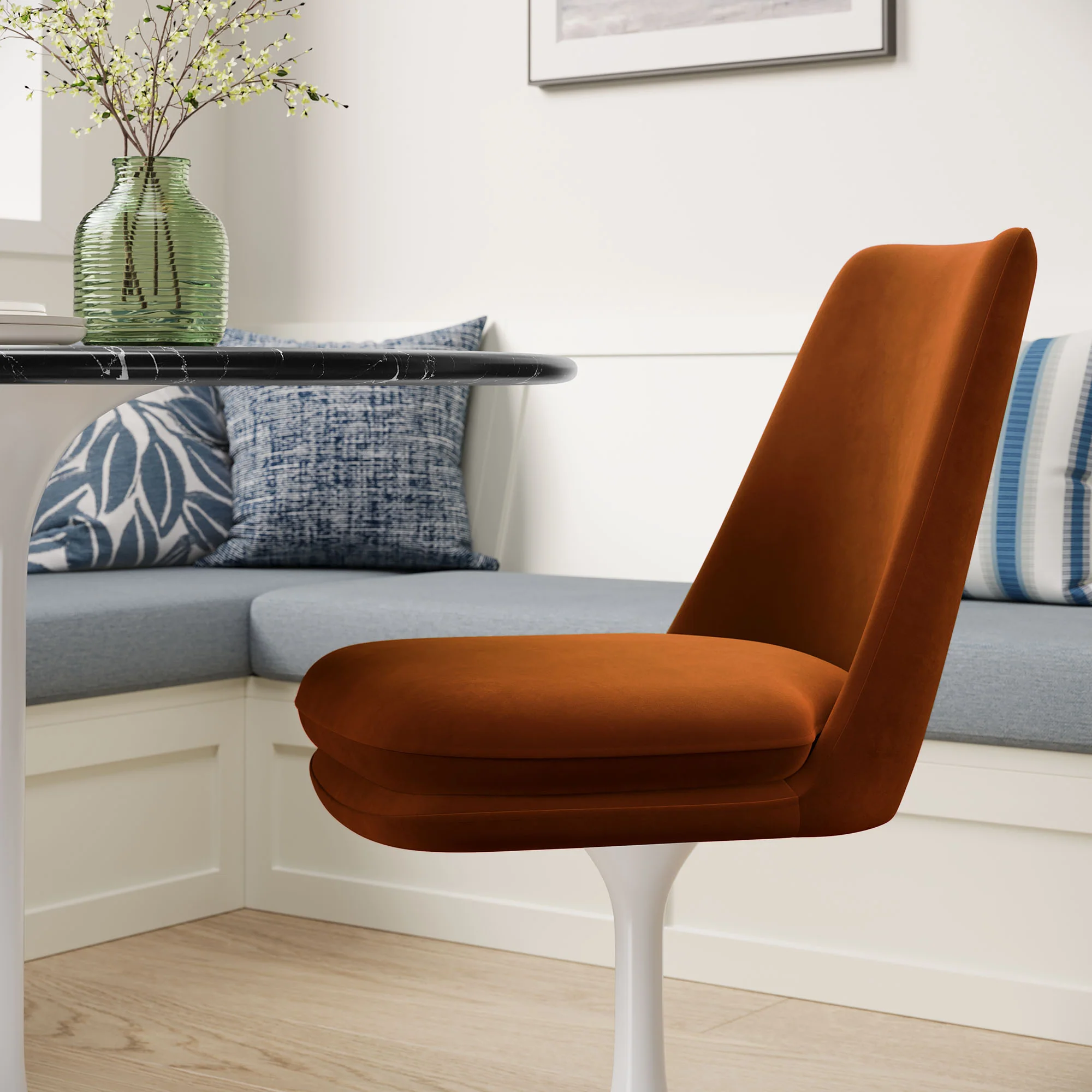 Lippa Swivel Dining Performance Velvet Side Chair by Modway - Image 47