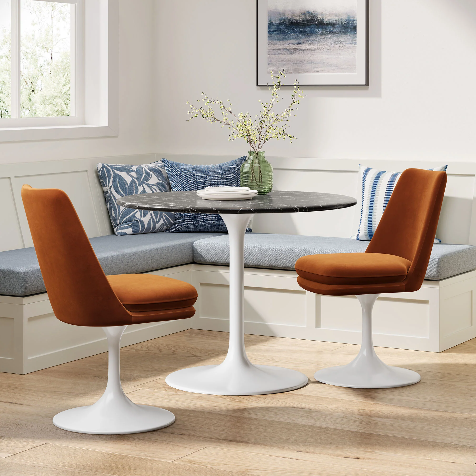 Lippa Swivel Dining Performance Velvet Side Chair by Modway - Image 48
