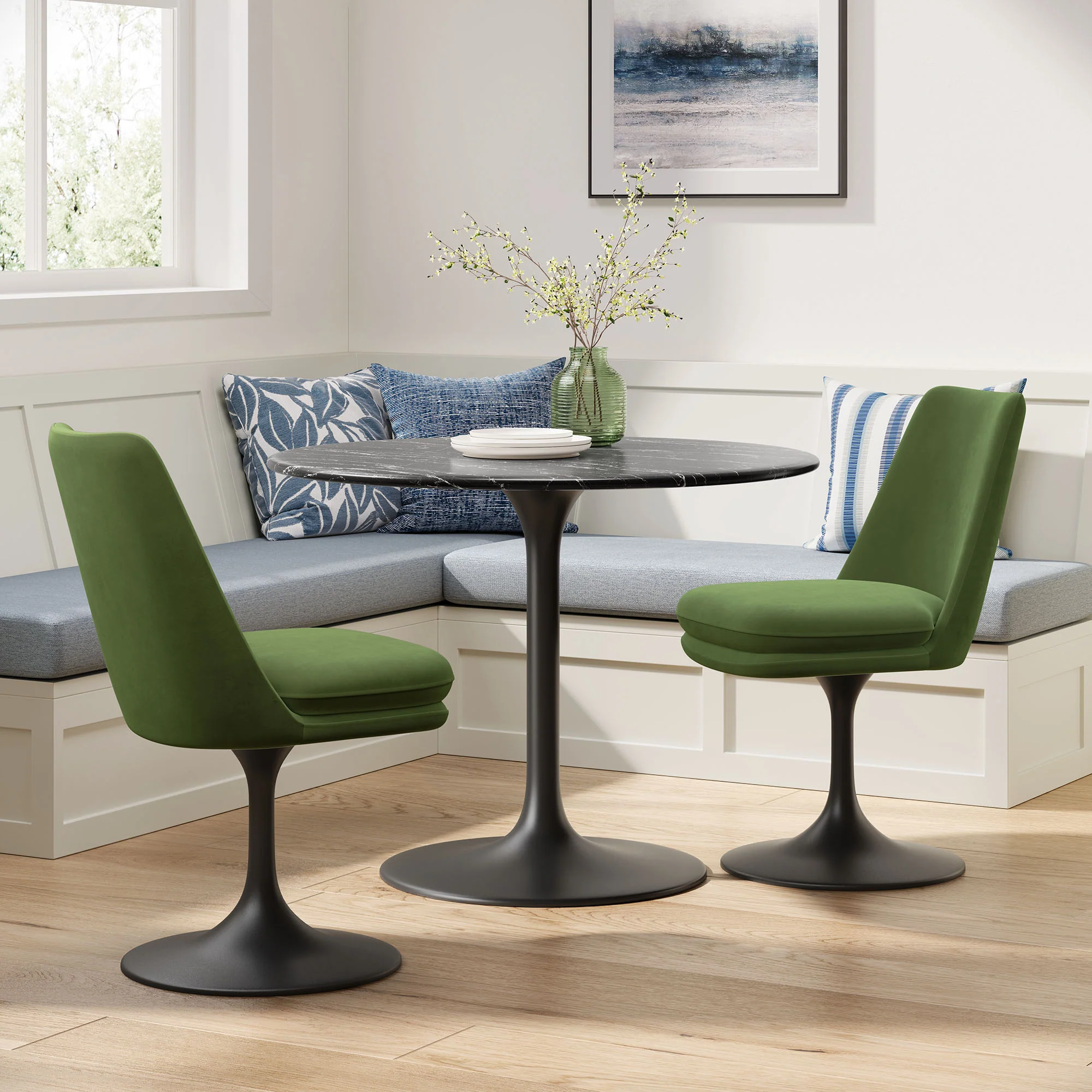 Lippa Swivel Dining Performance Velvet Side Chair by Modway - Image 8