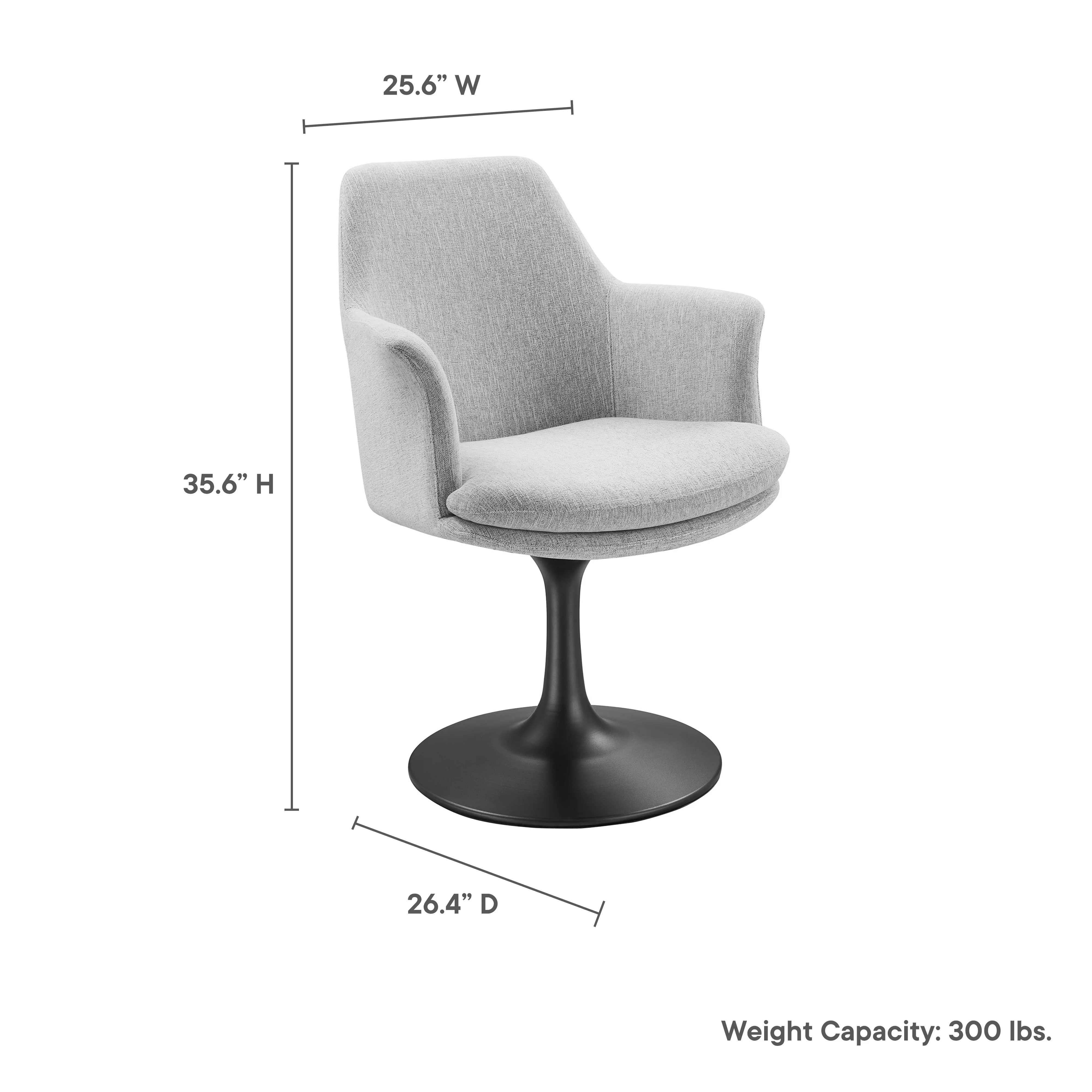 Lippa Swivel Dining Upholstered Armchair by Modway - Image 10