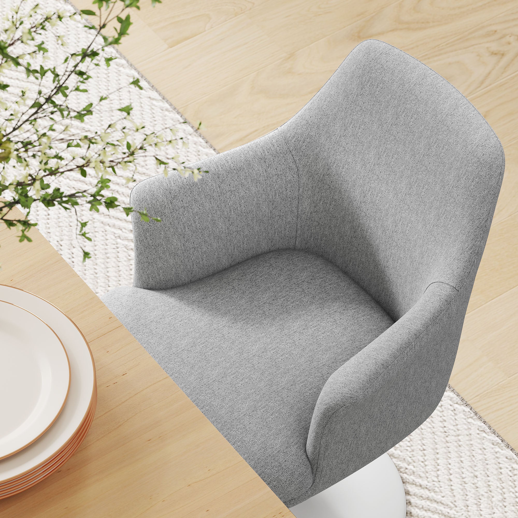Lippa Swivel Dining Upholstered Armchair by Modway - Image 17