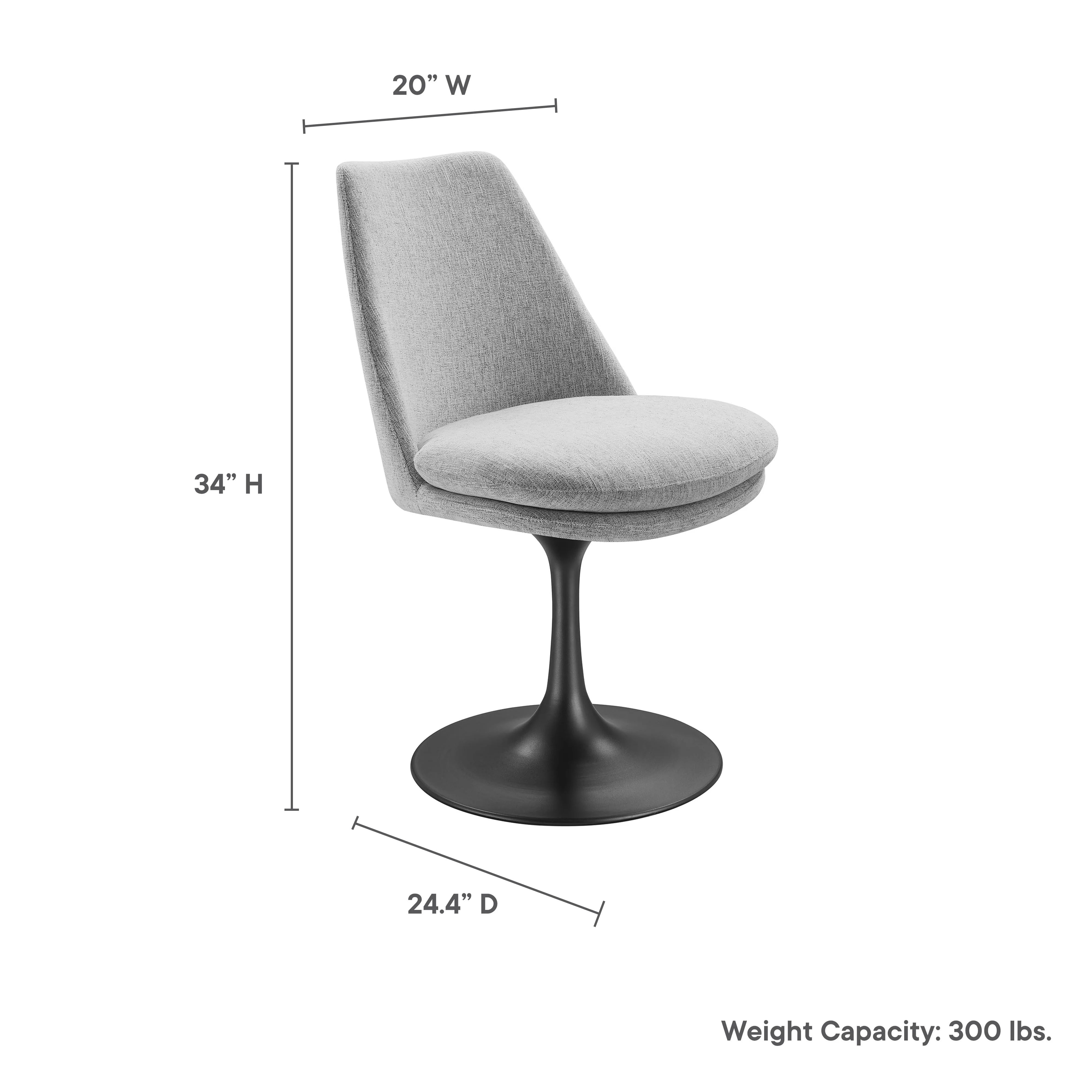 Lippa Swivel Dining Upholstered Side Chair by Modway - Image 10