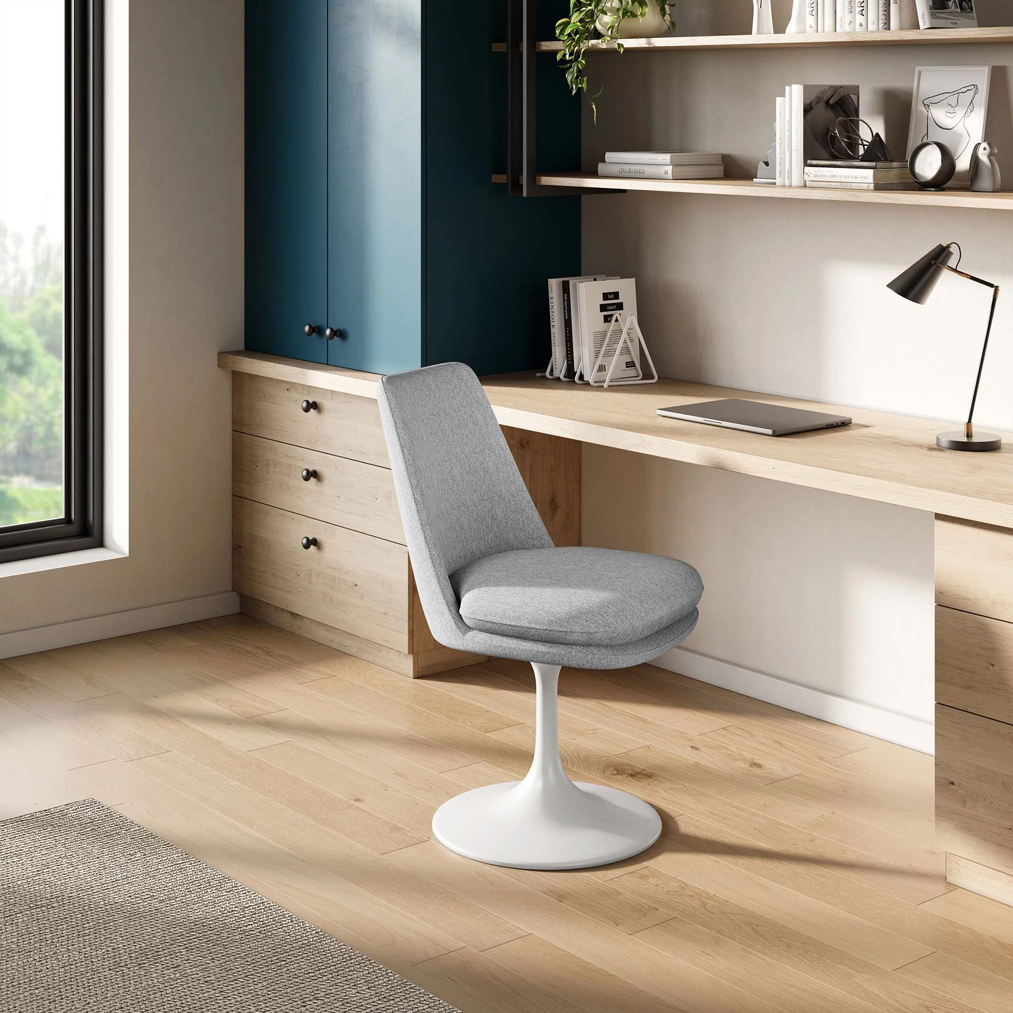 Lippa Swivel Dining Upholstered Side Chair by Modway - Image 16