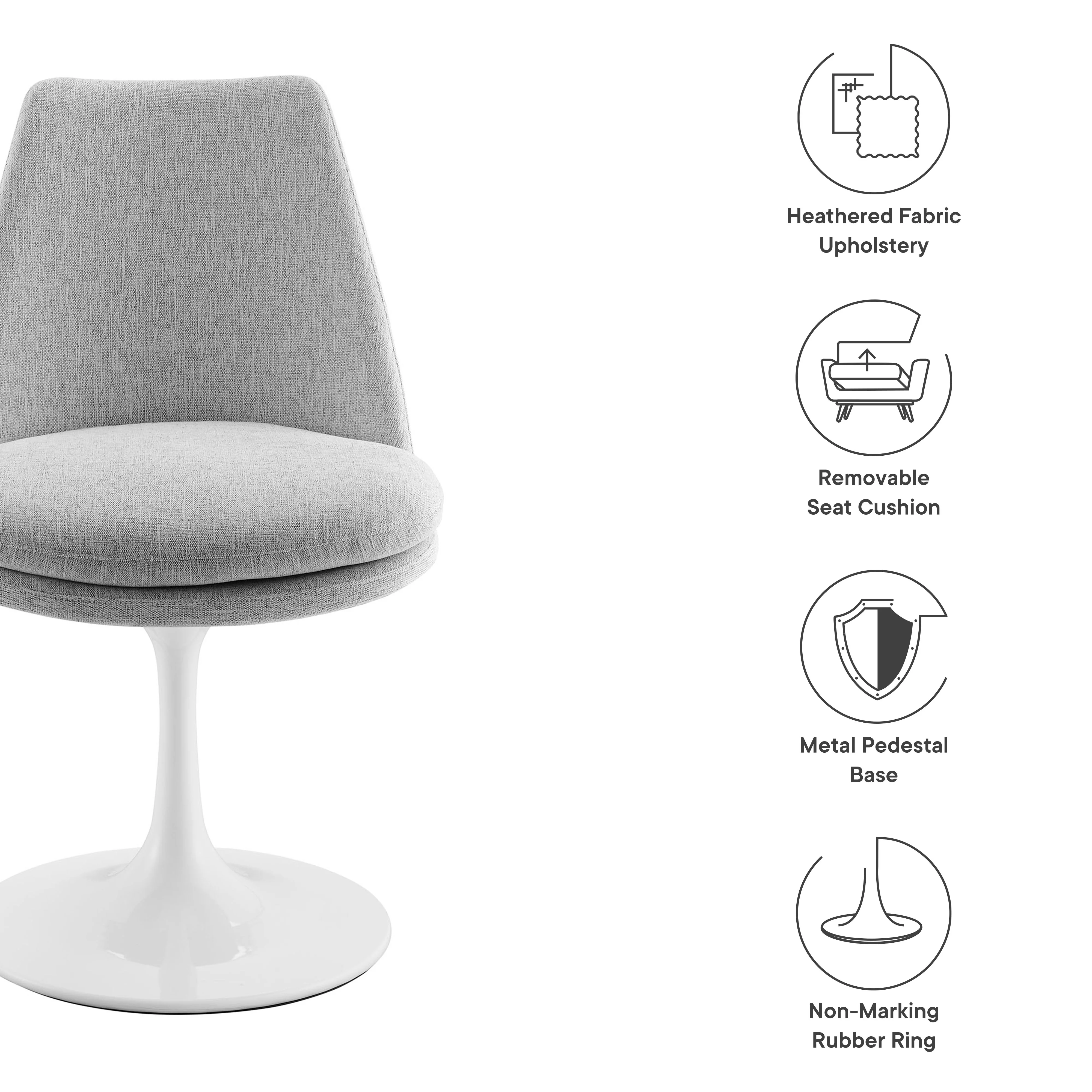 Lippa Swivel Dining Upholstered Side Chair by Modway - Image 19