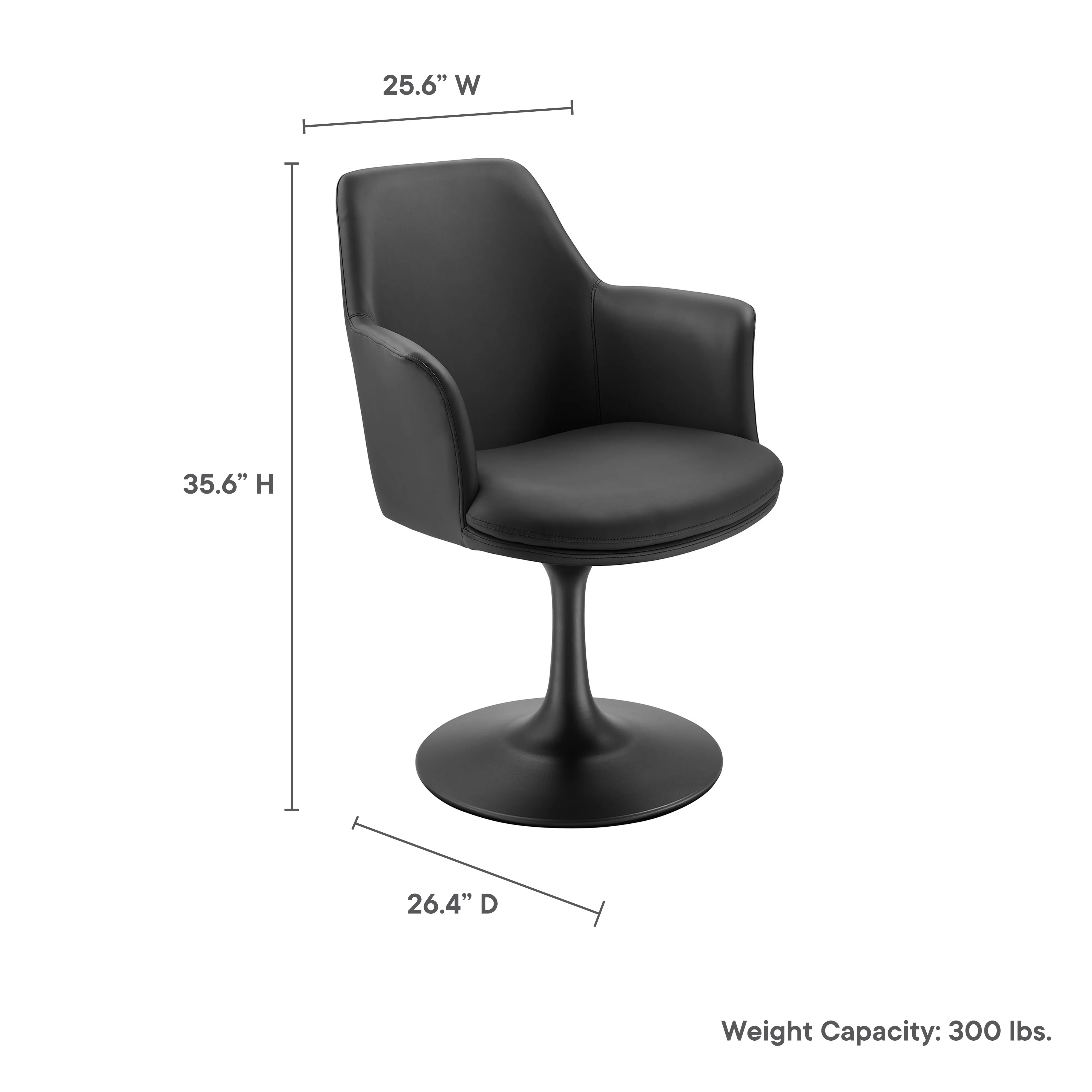 Lippa Swivel Dining Vegan Leather Armchair by Modway - Image 10