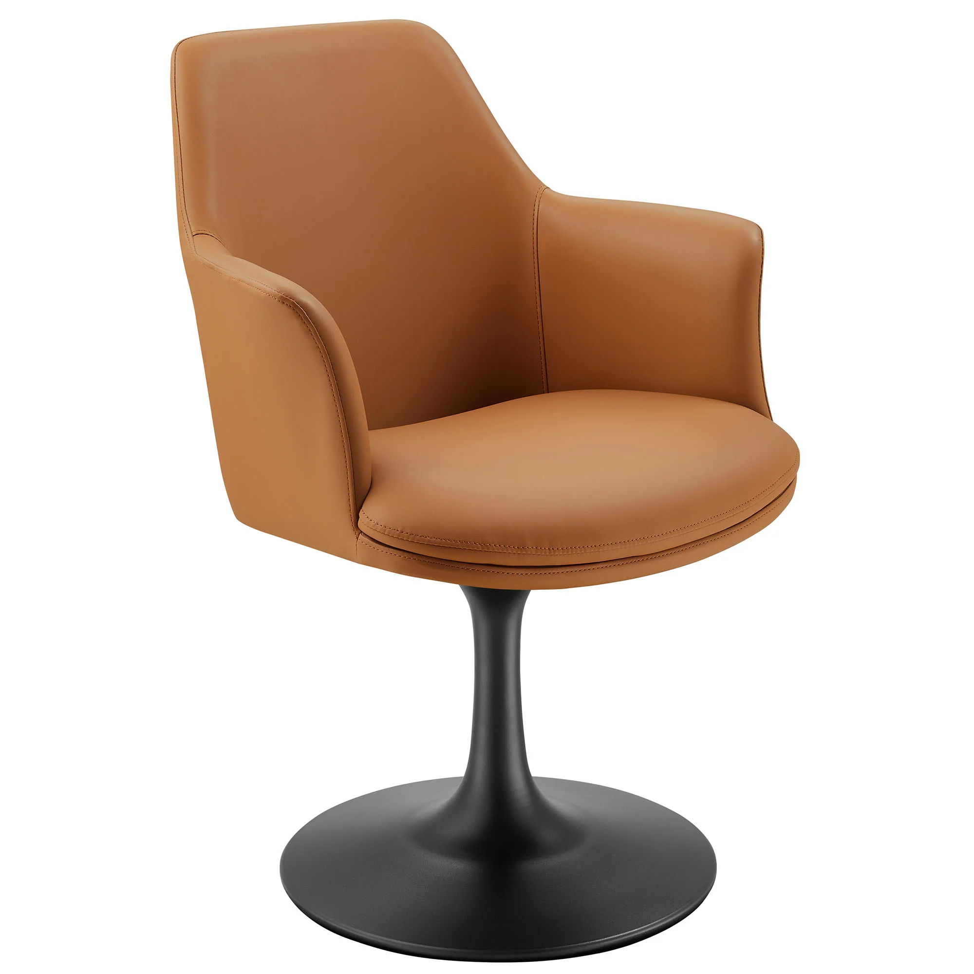 Lippa Swivel Dining Vegan Leather Armchair by Modway - Image 11