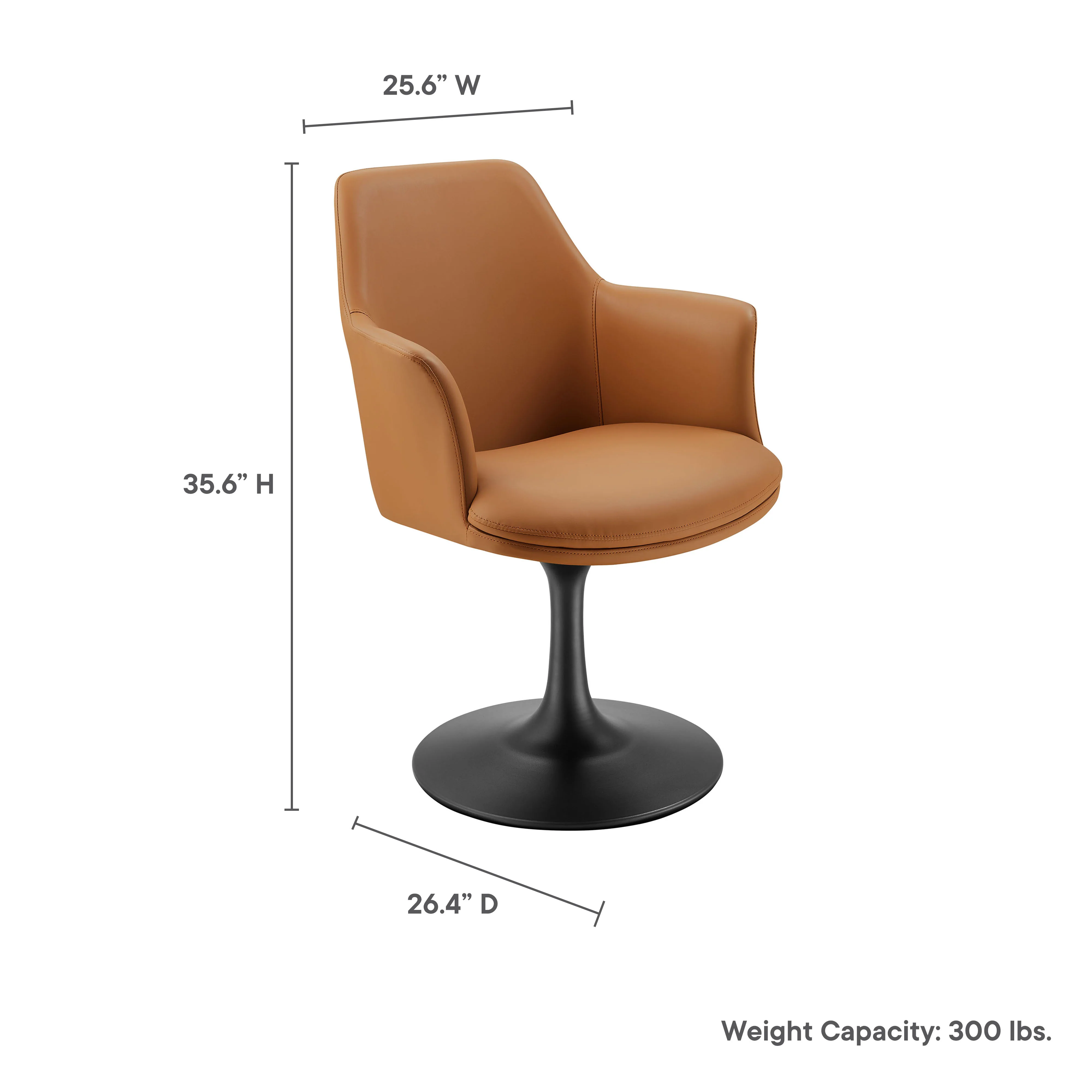 Lippa Swivel Dining Vegan Leather Armchair by Modway - Image 20