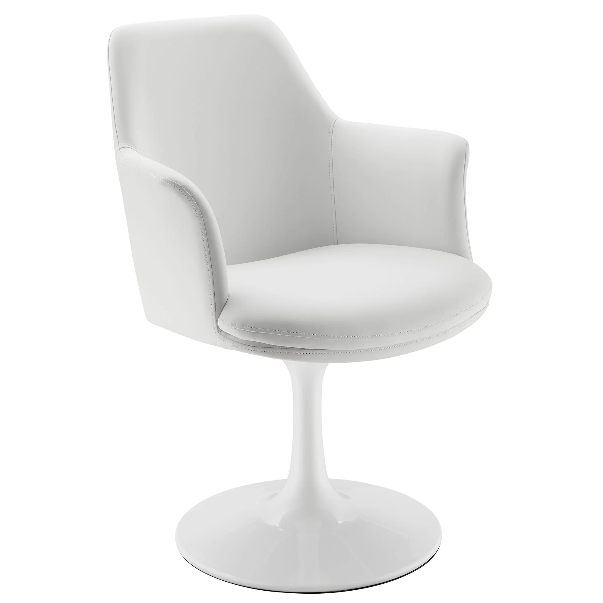Lippa Swivel Dining Vegan Leather Armchair by Modway - Image 21