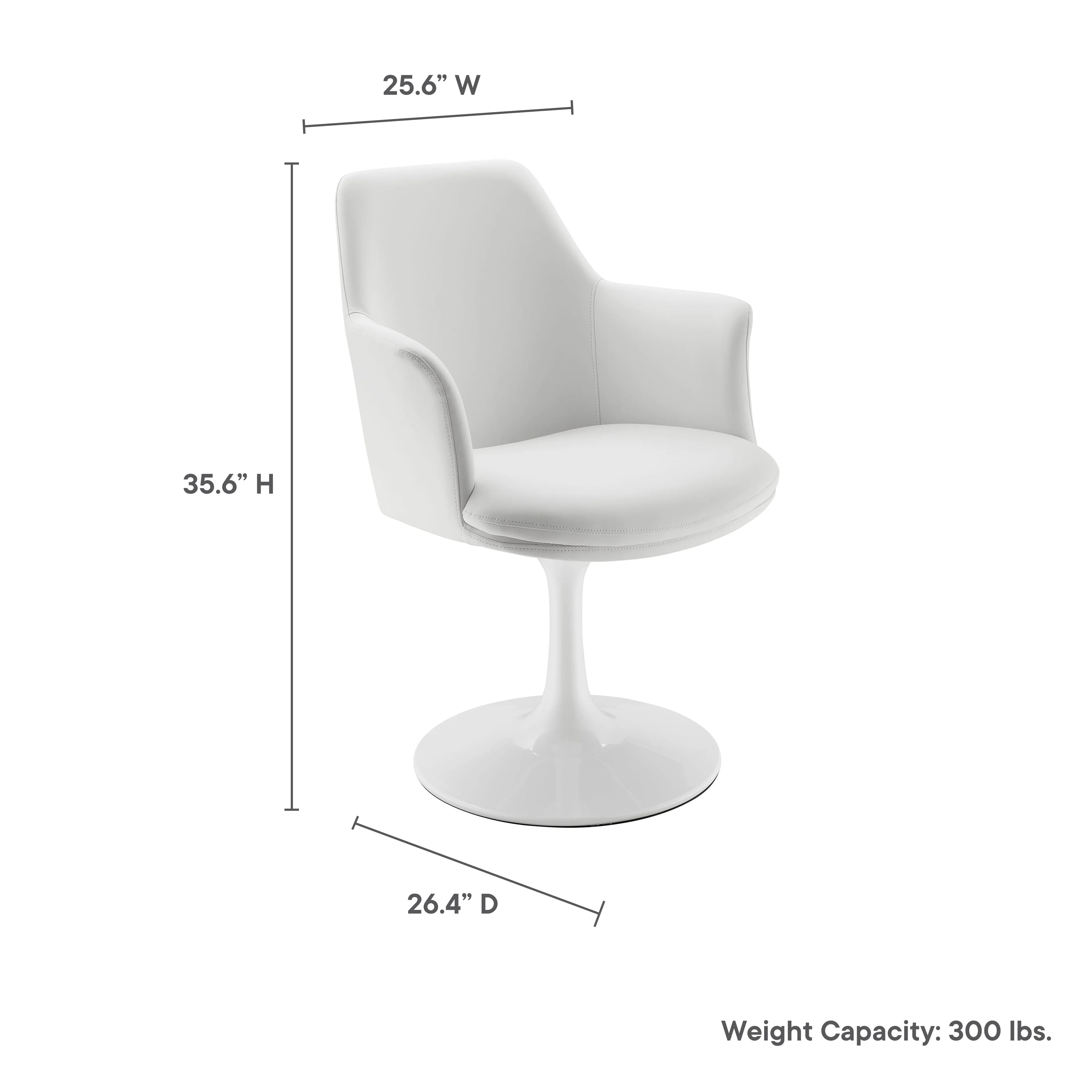 Lippa Swivel Dining Vegan Leather Armchair by Modway - Image 30