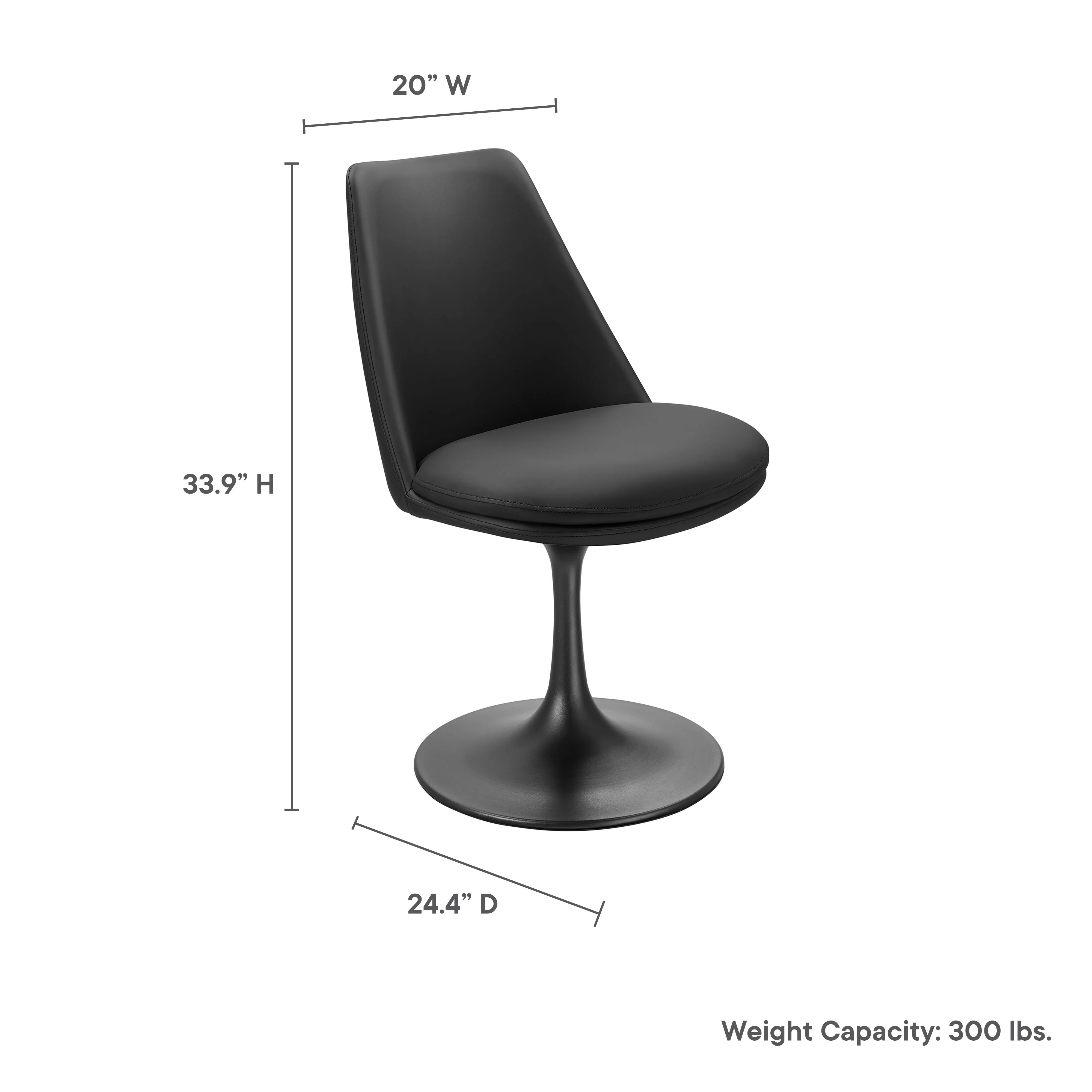 Lippa Swivel Dining Vegan Leather Side Chair by Modway - Image 10
