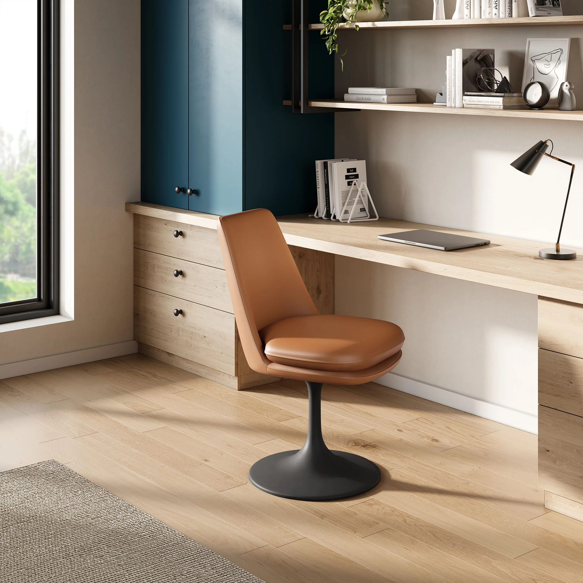 Lippa Swivel Dining Vegan Leather Side Chair by Modway - Image 16