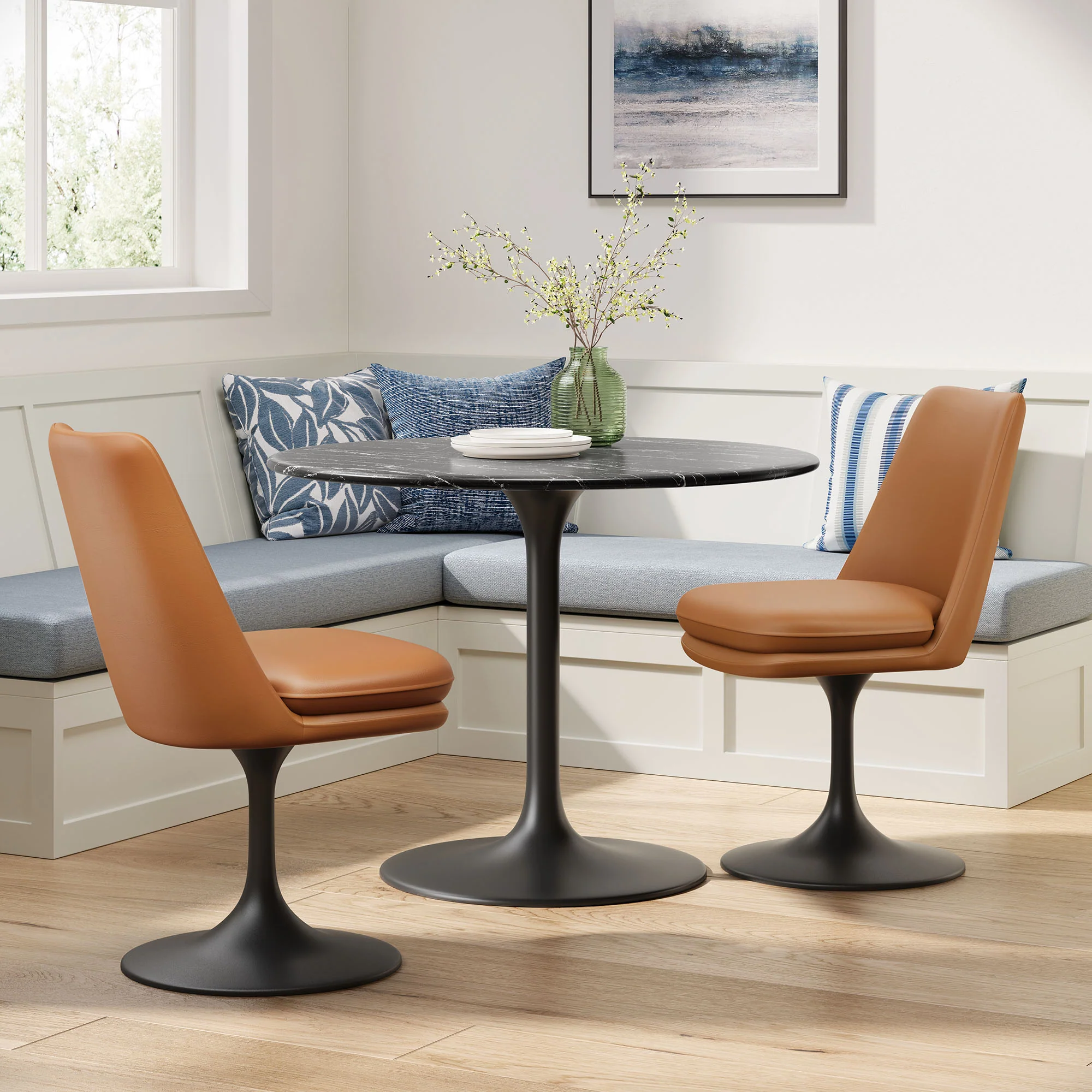 Lippa Swivel Dining Vegan Leather Side Chair by Modway - Image 18