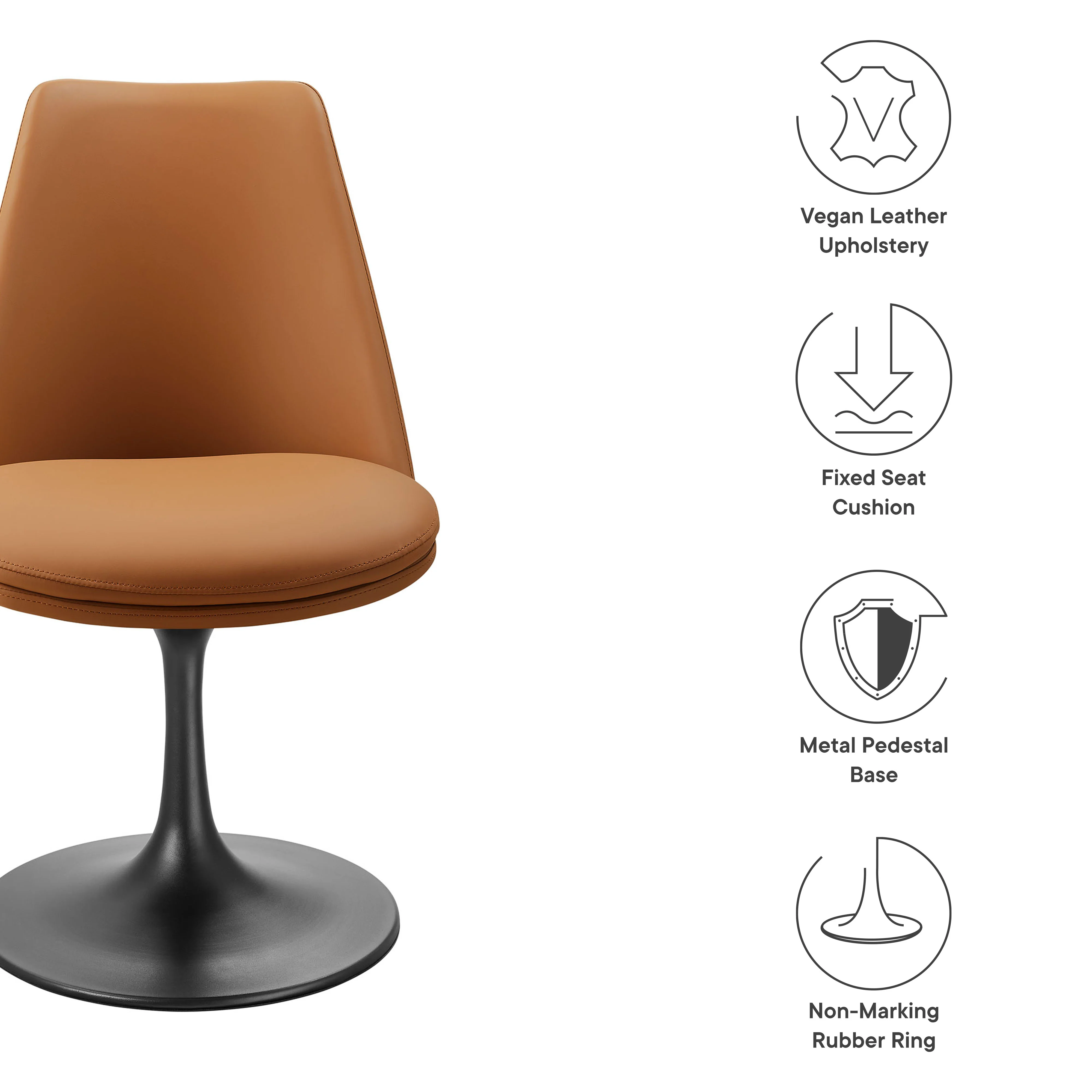 Lippa Swivel Dining Vegan Leather Side Chair by Modway - Image 19