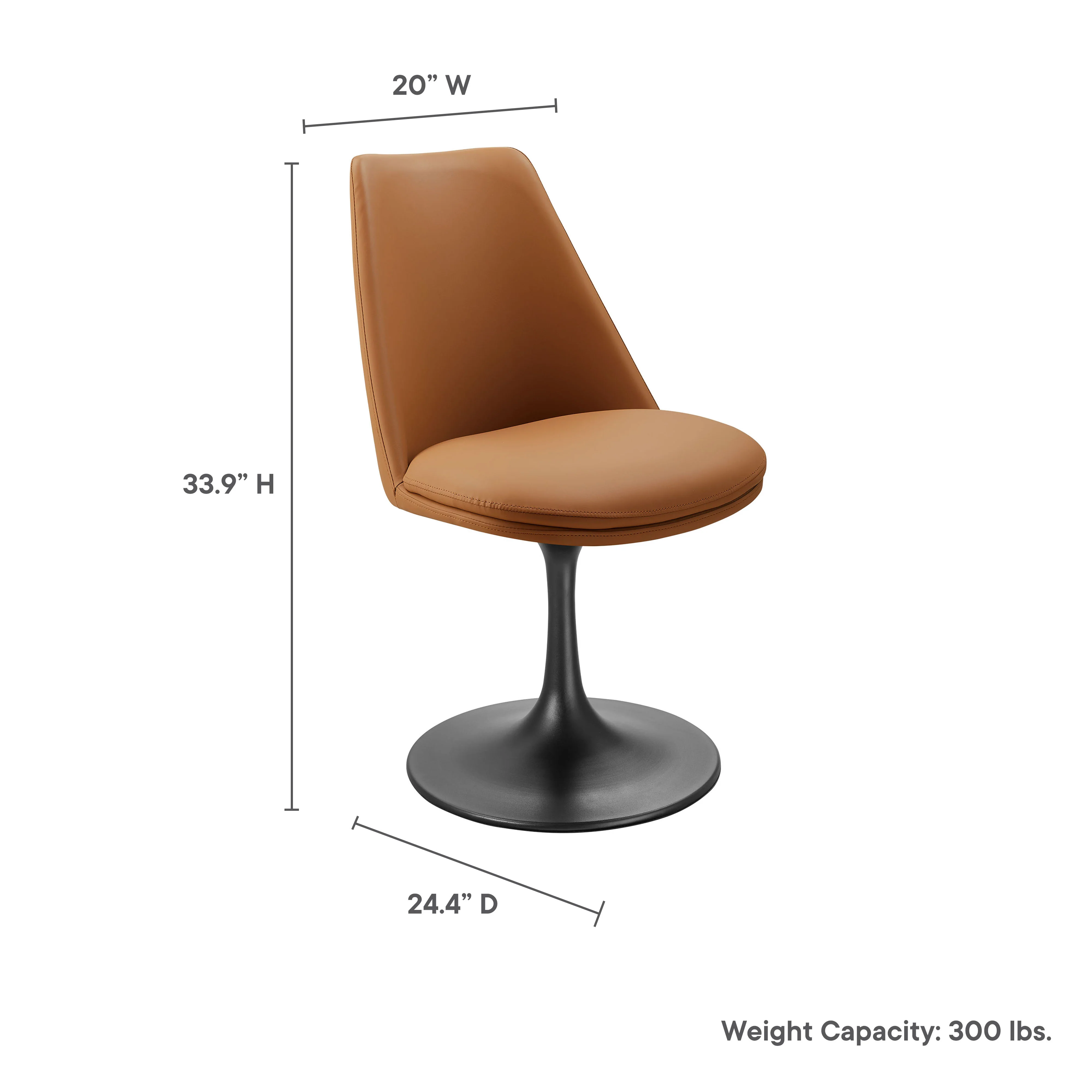 Lippa Swivel Dining Vegan Leather Side Chair by Modway - Image 20
