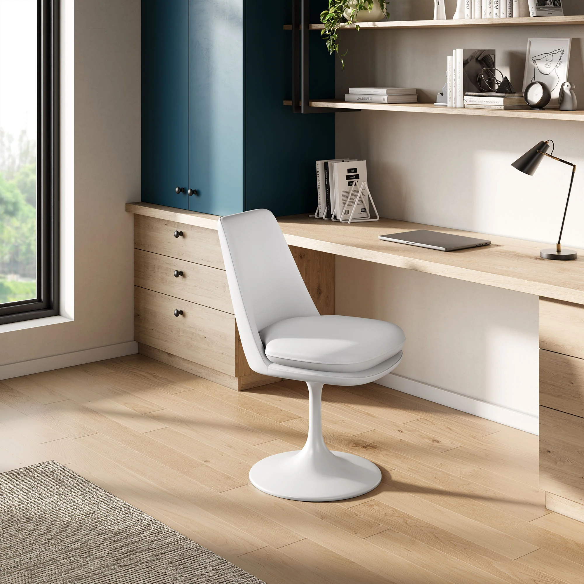 Lippa Swivel Dining Vegan Leather Side Chair by Modway - Image 26