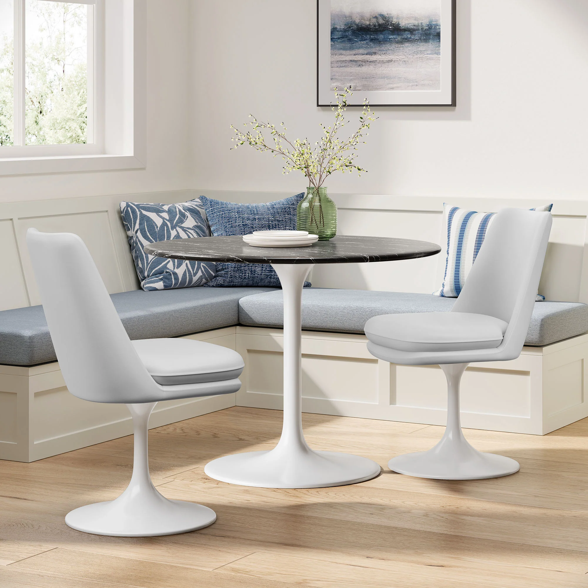 Lippa Swivel Dining Vegan Leather Side Chair by Modway - Image 28