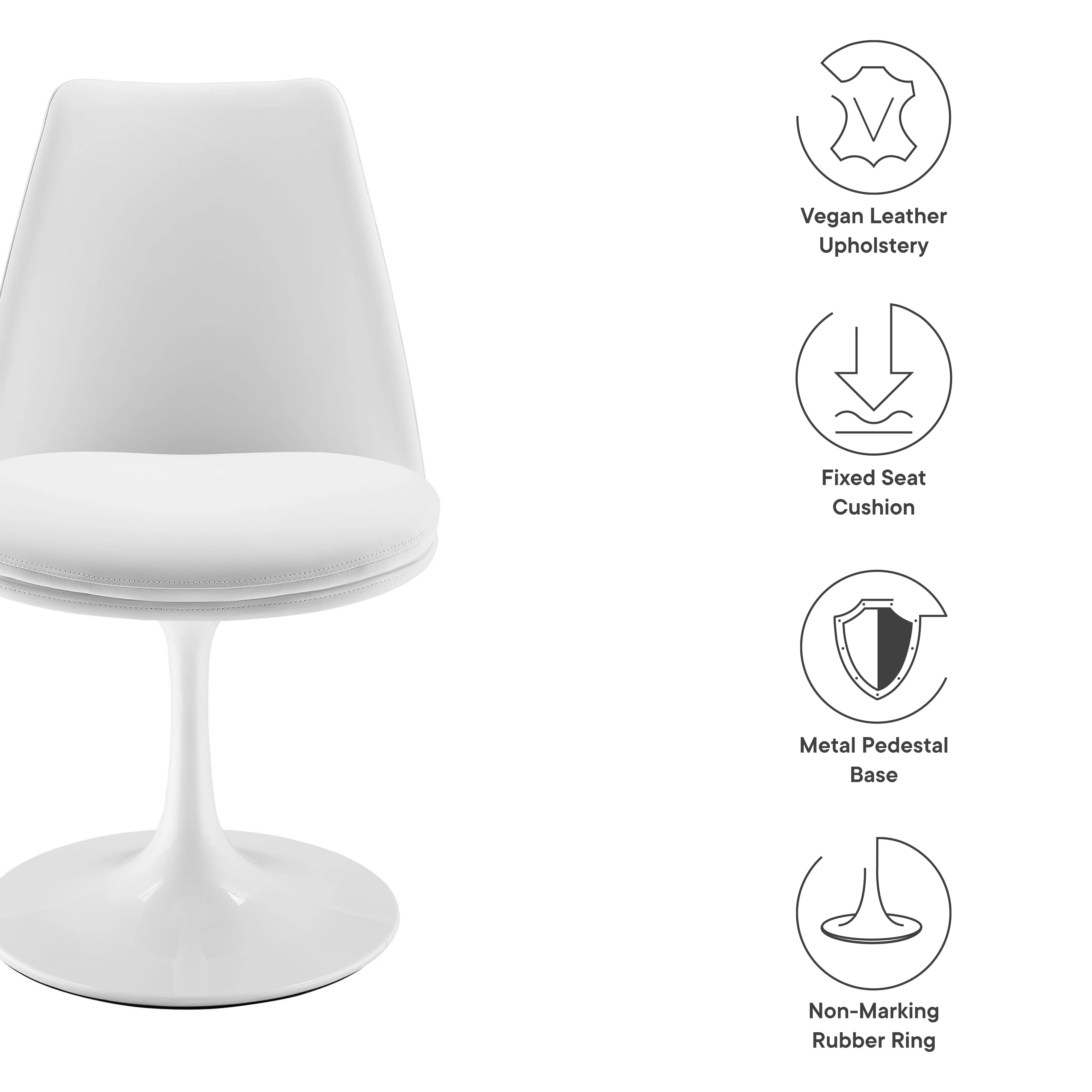 Lippa Swivel Dining Vegan Leather Side Chair by Modway - Image 29