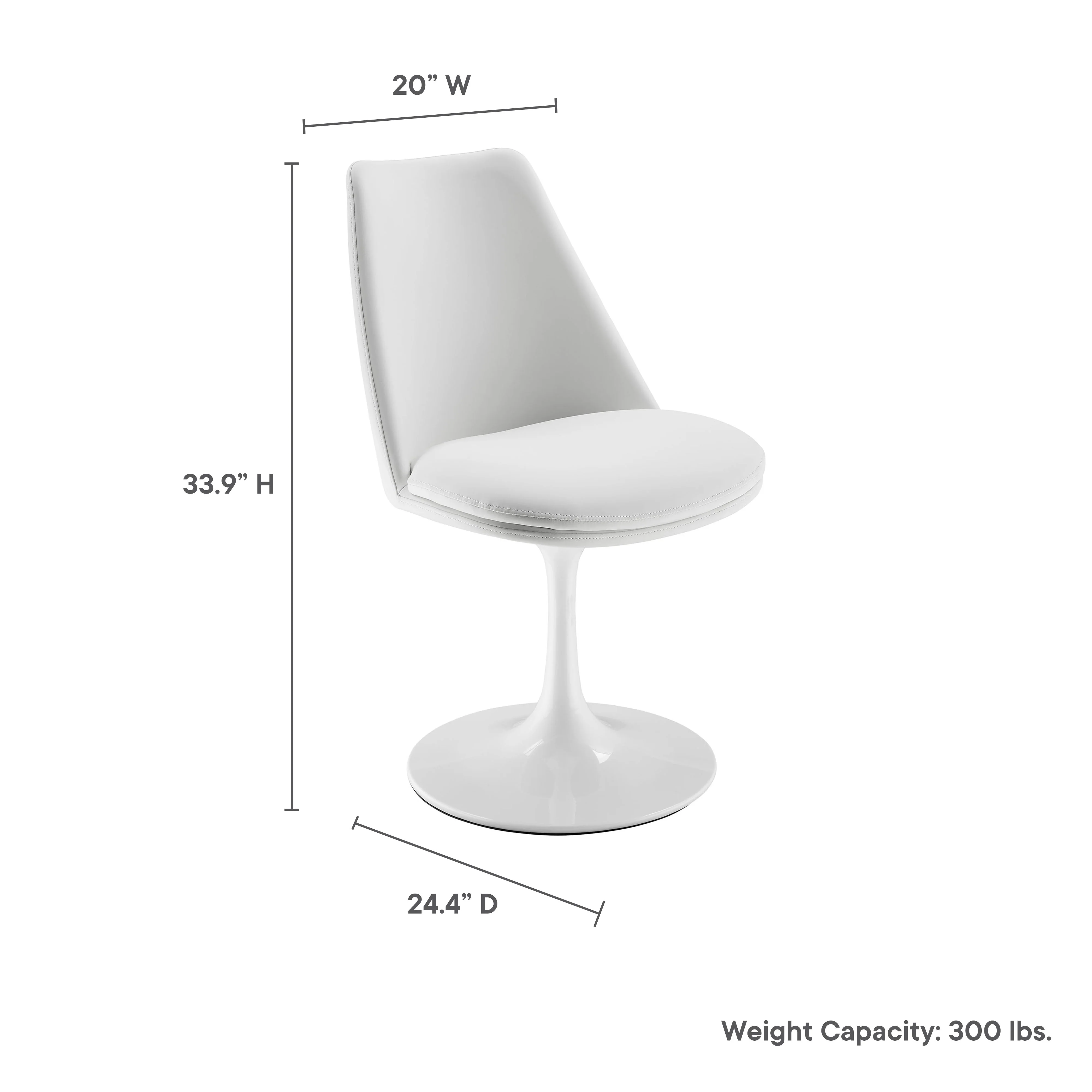 Lippa Swivel Dining Vegan Leather Side Chair by Modway - Image 30