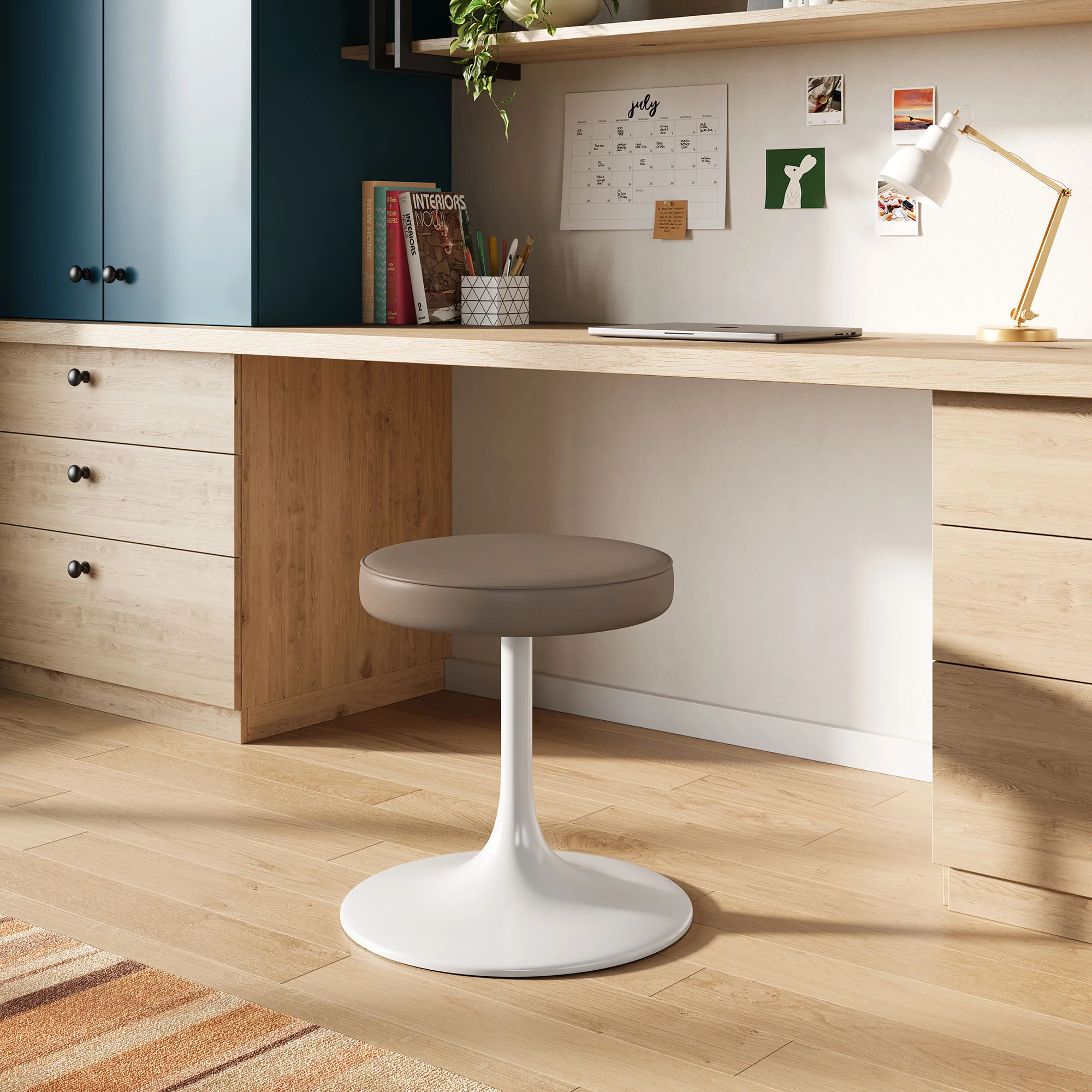 Lippa Vegan Leather Round Stool by Modway - Image 12