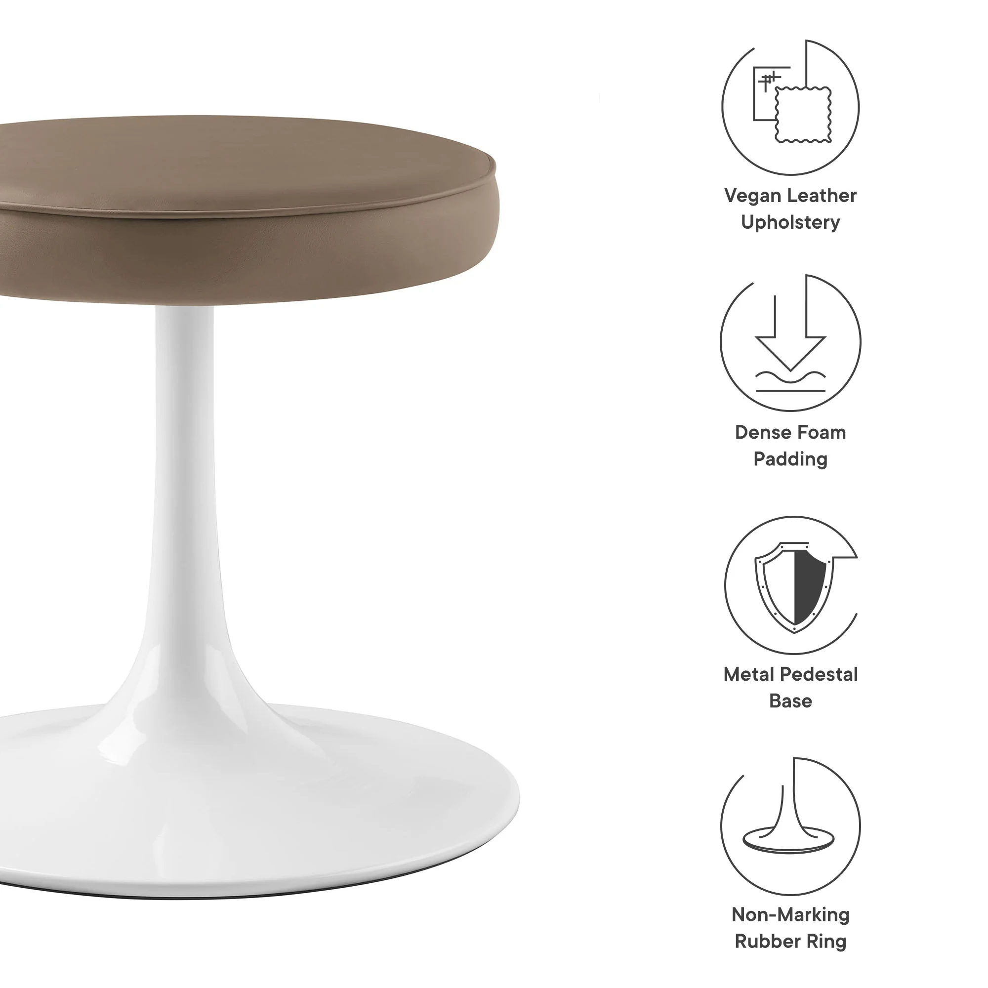 Lippa Vegan Leather Round Stool by Modway - Image 13